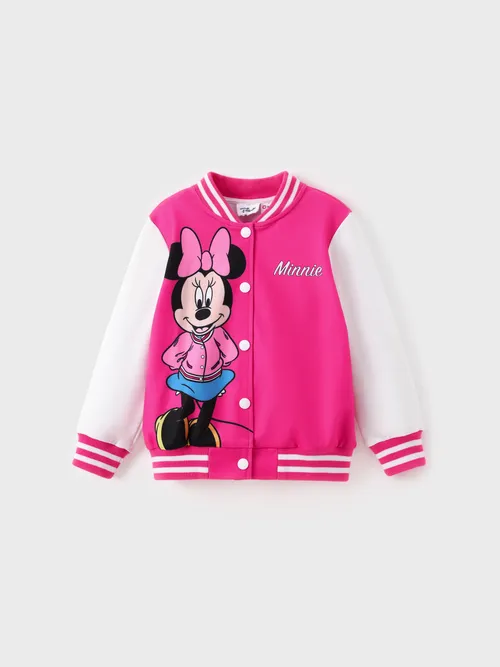 

Disney Mickey and Friends Toddler/Kids Girl Letter Print Colorblock Lightweight Bomber Jacket