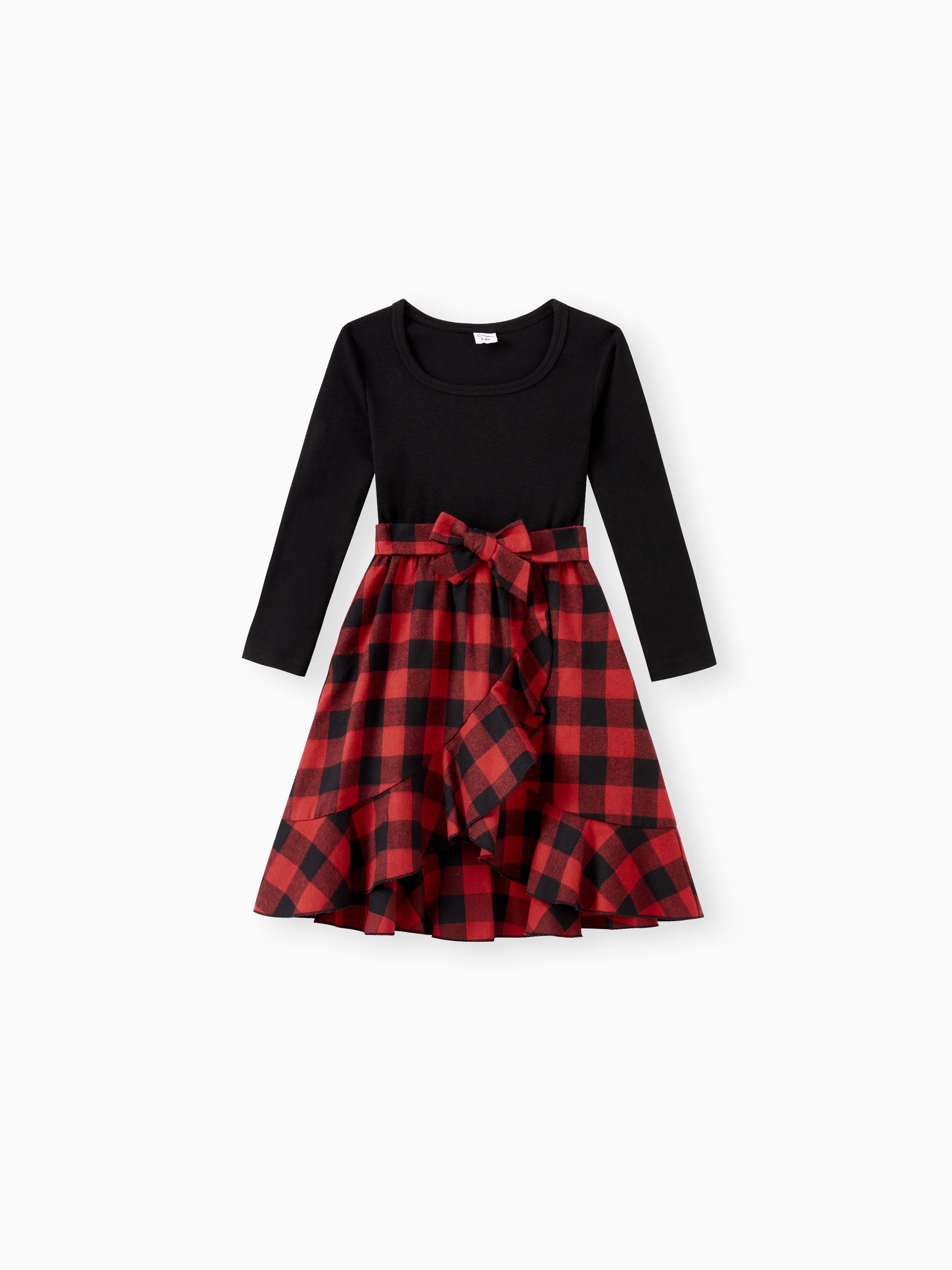 

Matching Family Outfits Black and Red Plaid Co-ord Sets Hi-Low Flowy Hemline