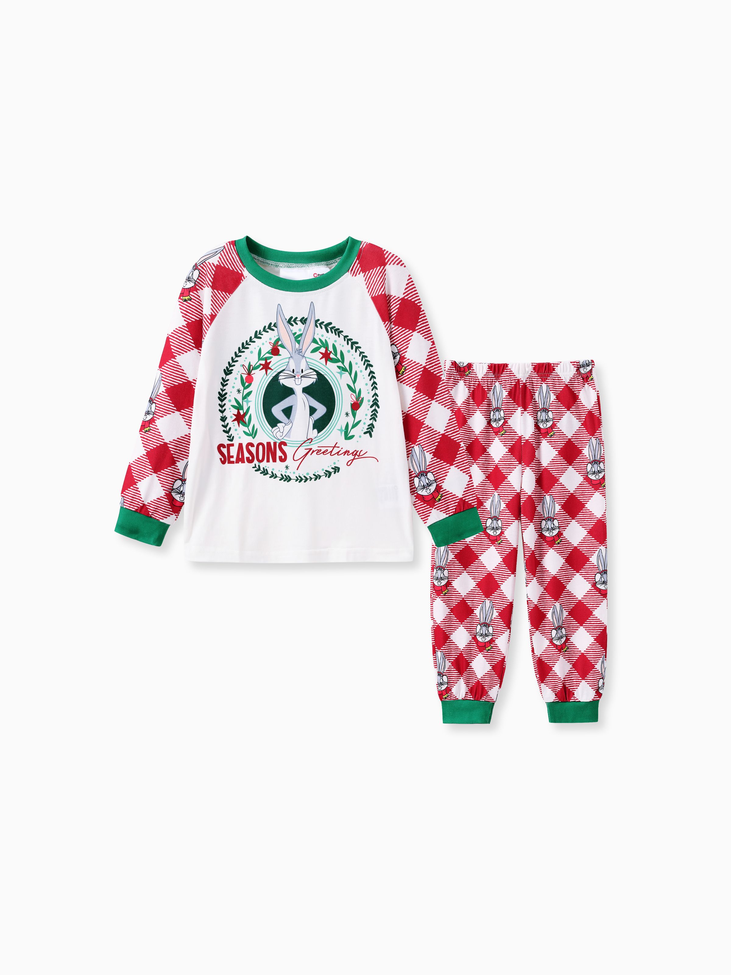 

Looney Tunes Family Matching Christmas Character Print Contrasted Long-sleeve Pajamas Top And Allover Pants Set(flame resistance)