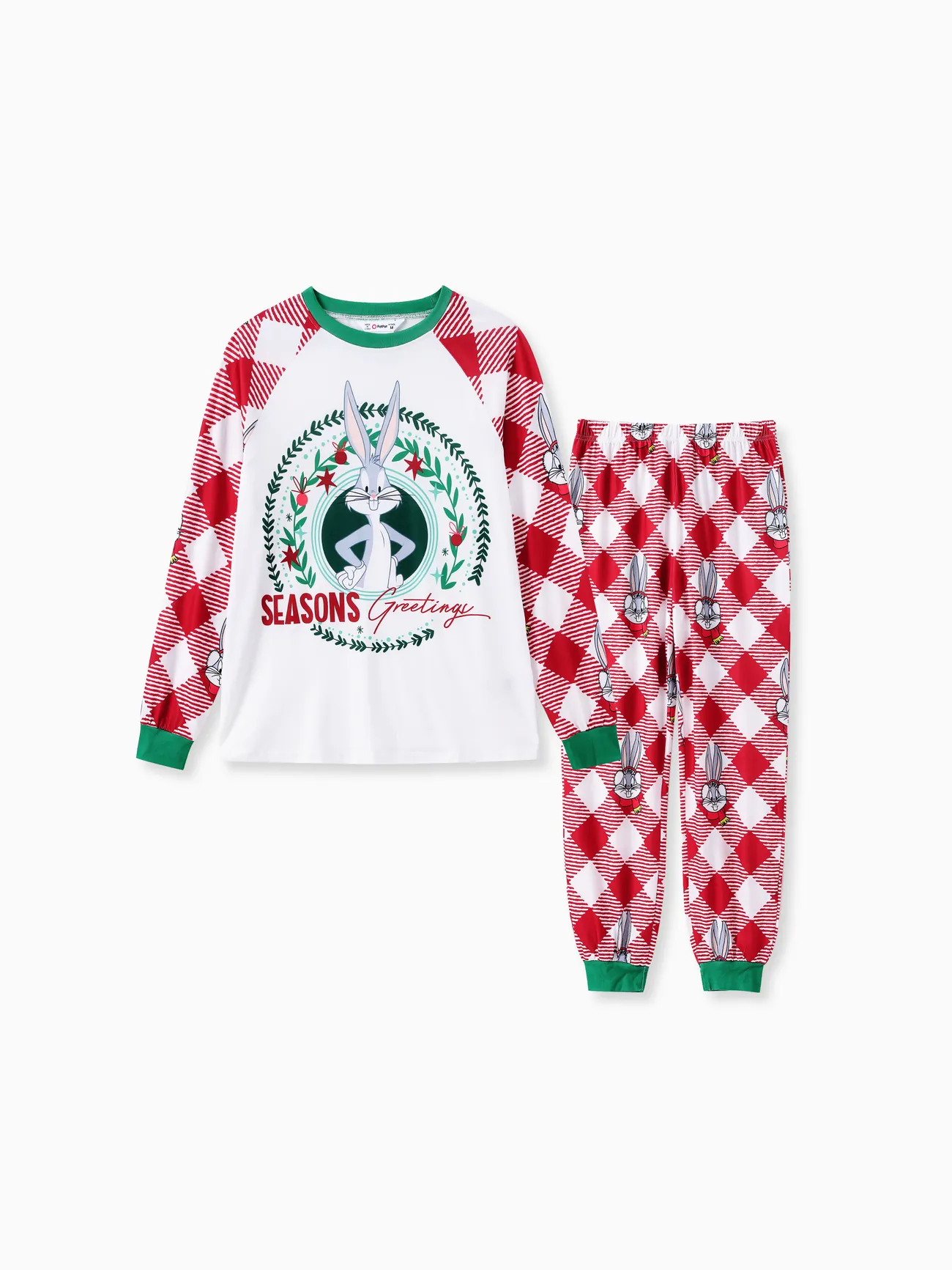 

Looney Tunes Family Matching Christmas Character Print Contrasted Long-sleeve Pajamas Top And Allover Pants Set(flame resistance)