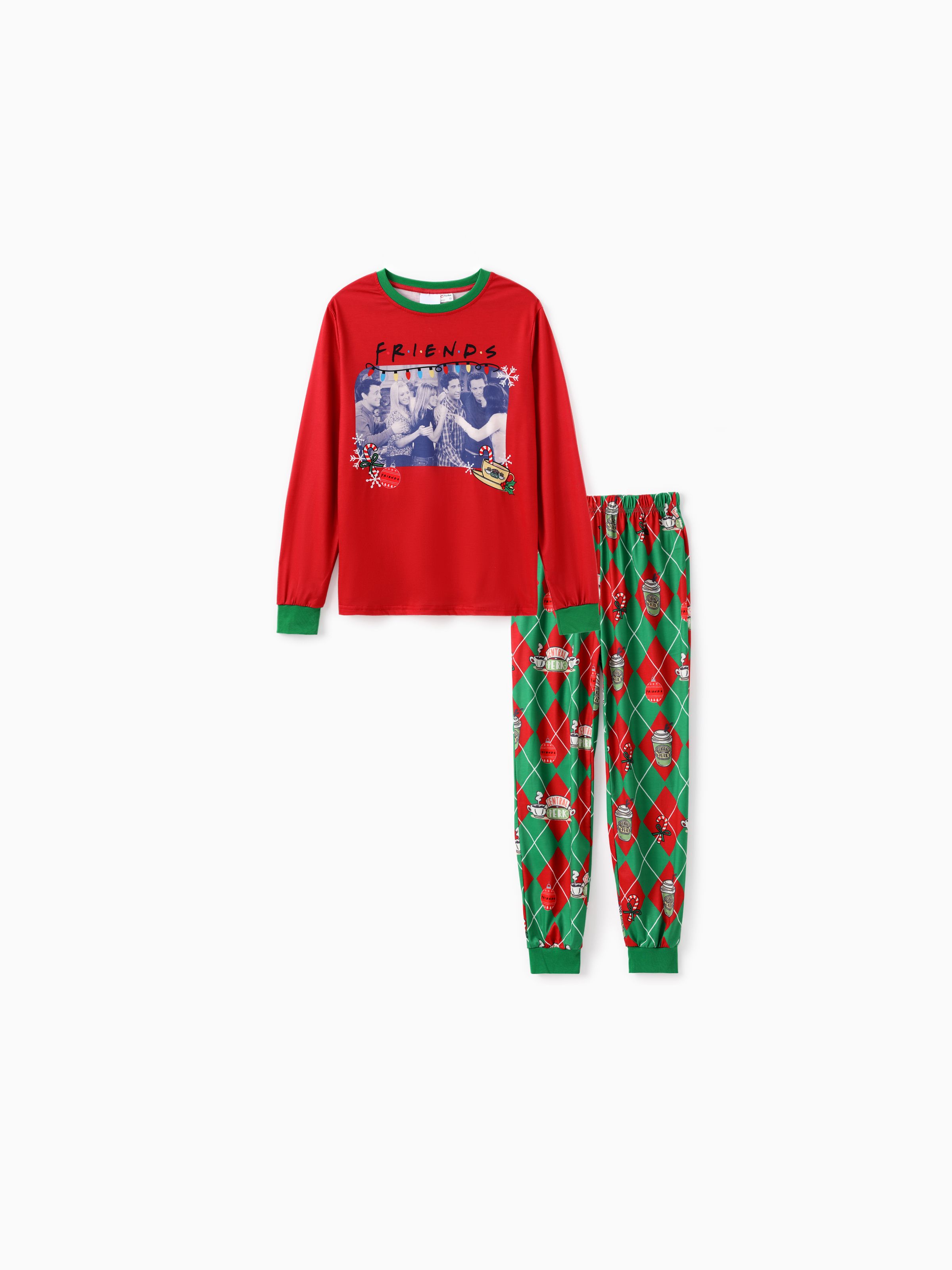 

Friends Family matching Movie Scene Print Christmas Long-sleeve Pajamas Set (Flame Resistant)