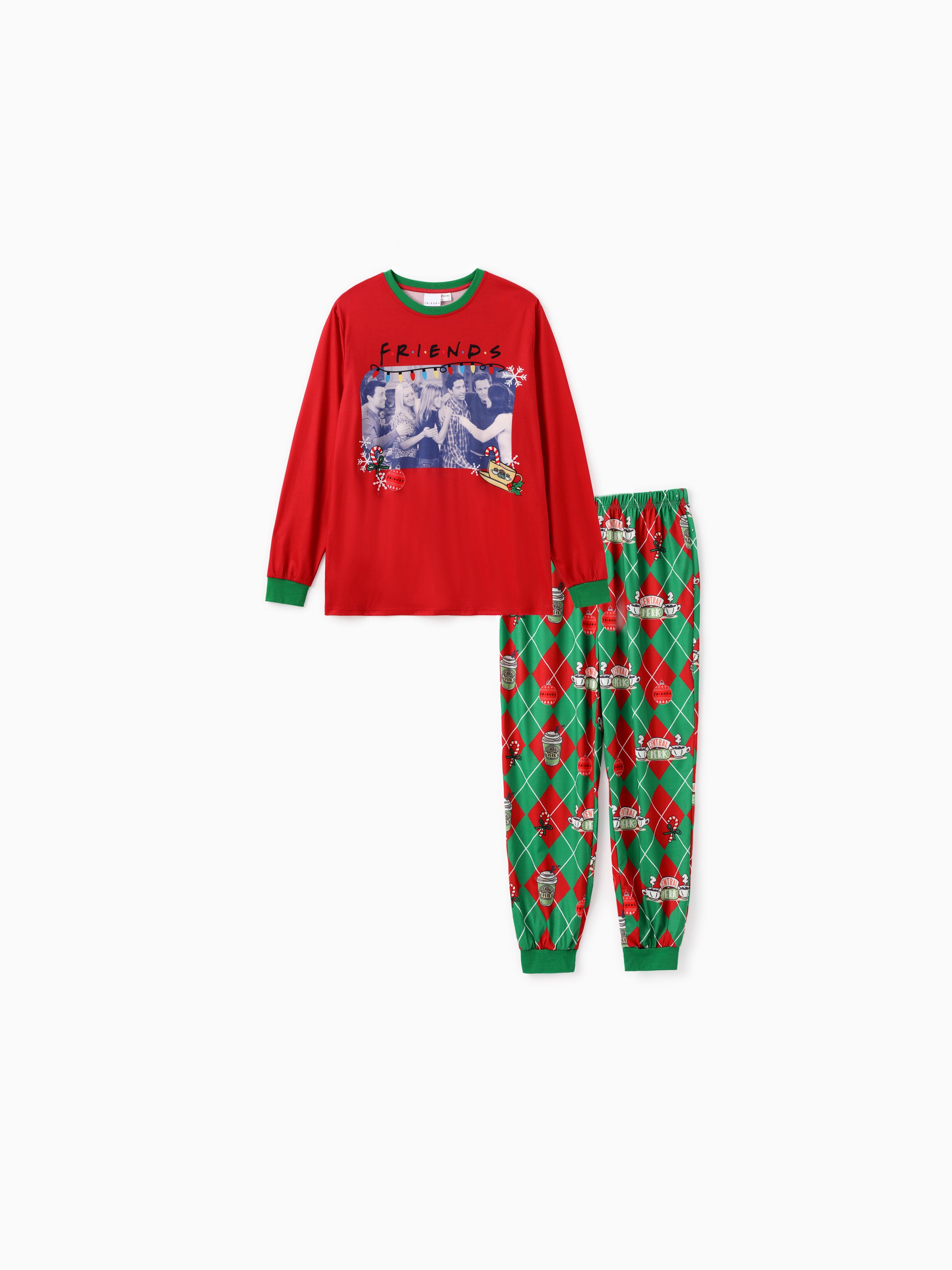 

Friends Family matching Movie Scene Print Christmas Long-sleeve Pajamas Set (Flame Resistant)