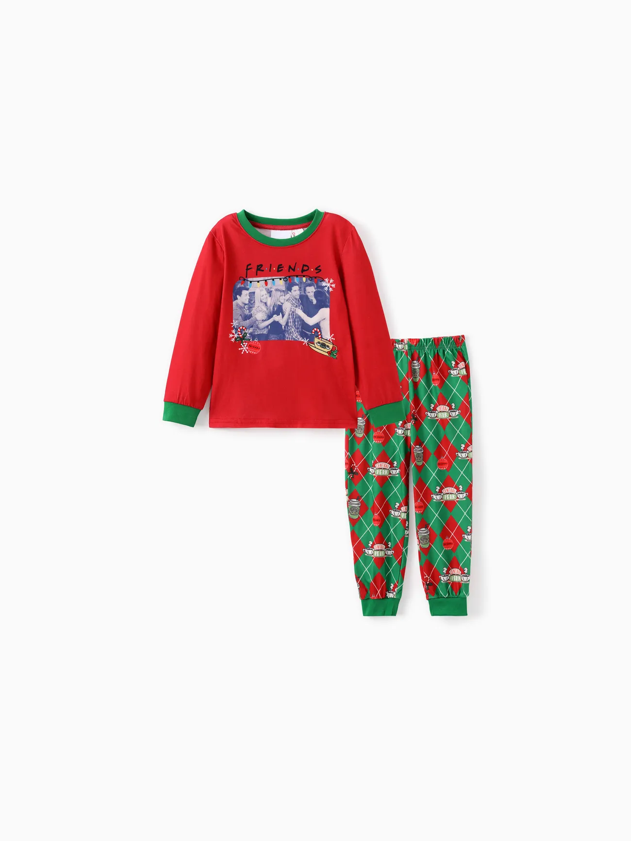 

Friends Family matching Movie Scene Print Christmas Long-sleeve Pajamas Set (Flame Resistant)