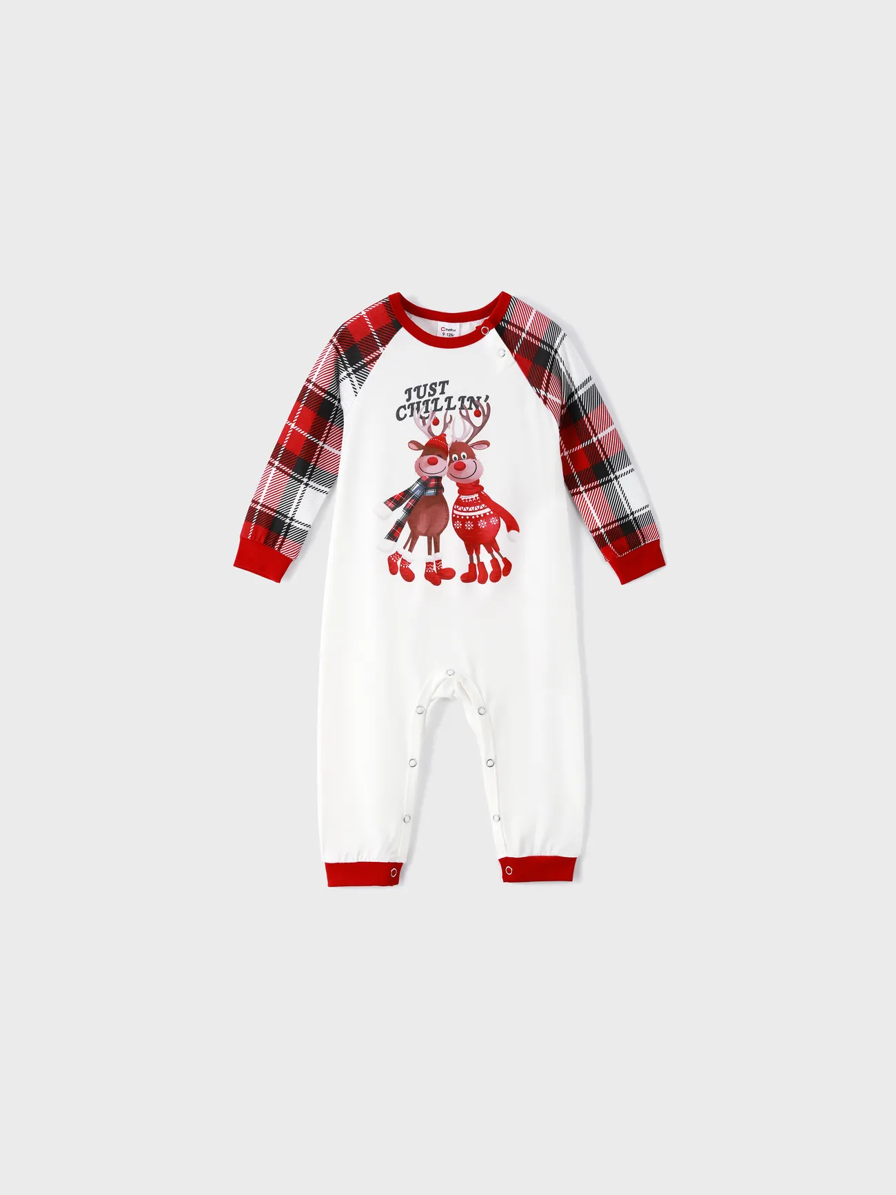 

Christmas Family Matching Reindeer Print Long-sleeve Pajamas Sets(Flame Resistant)