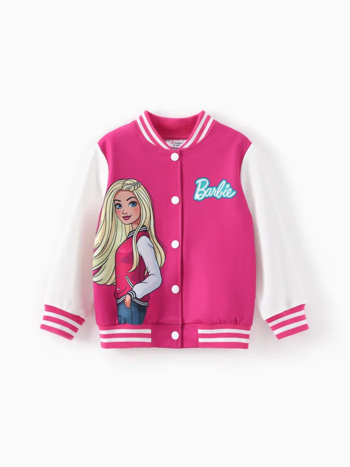 Barbie Outfit Tout-petit / Enfants Filles Naia™ Letter Print Colorblock Léger Blouson aviateur