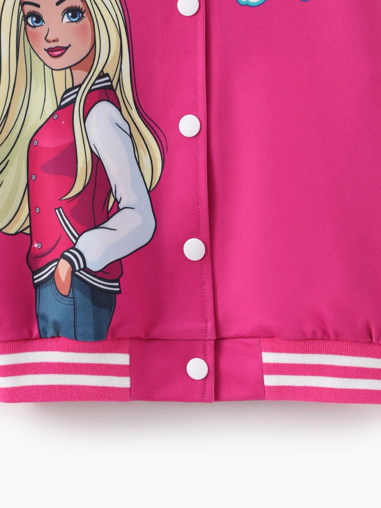 Roseo - Barbie Outfit Toddler/Kids Girls Naia™ Letter Print Colorblock Lightweight Bomber Jacket - image 5