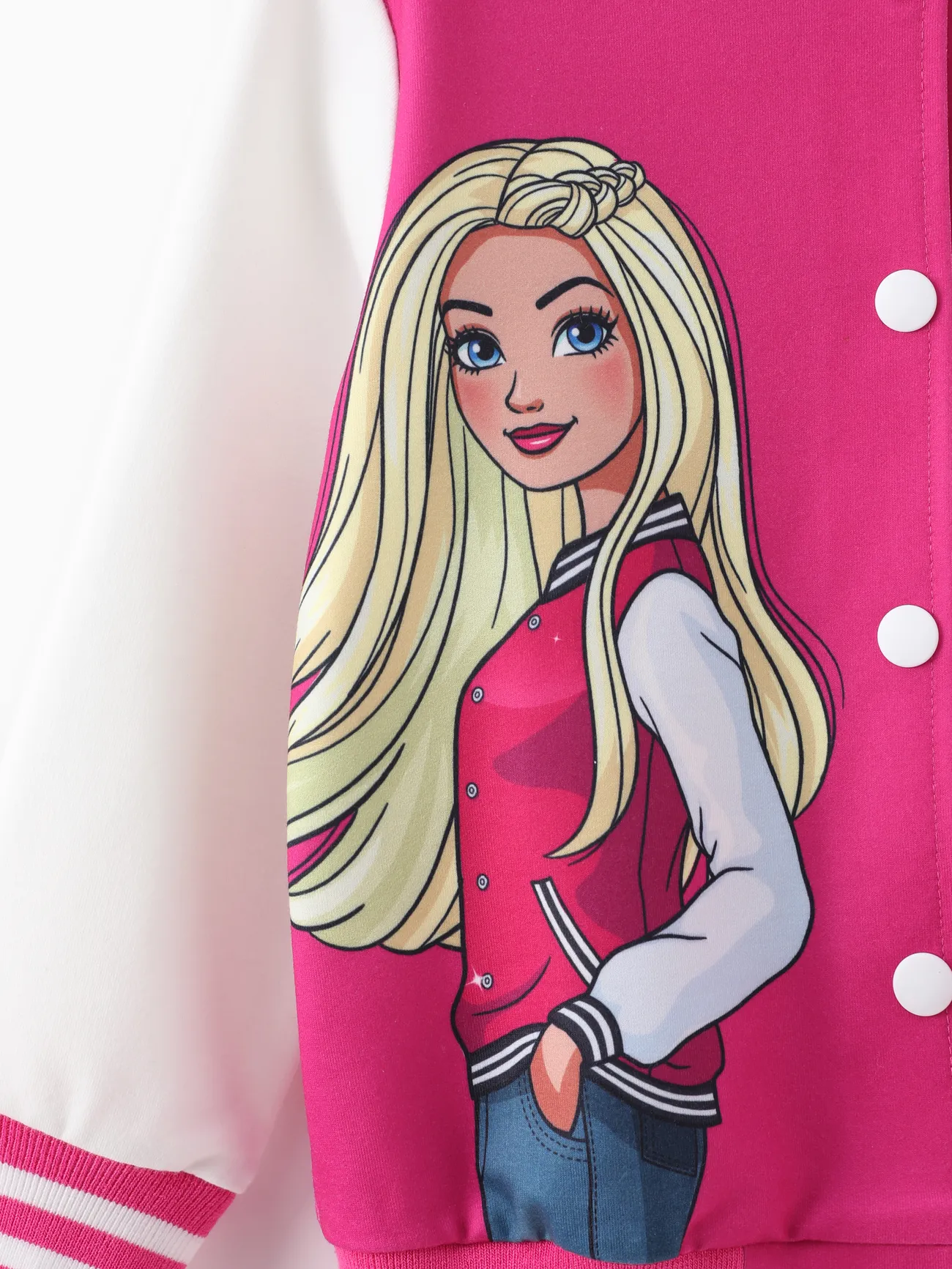 Roseo - Barbie Outfit Toddler/Kids Girls Naia™ Letter Print Colorblock Lightweight Bomber Jacket - image 6