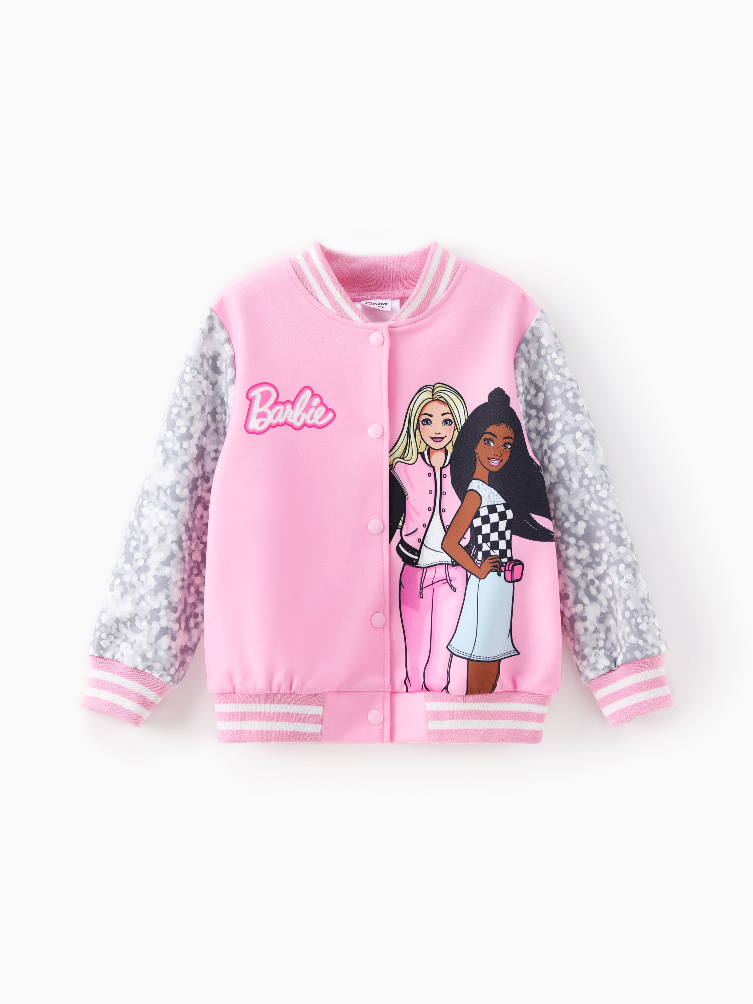 

Barbie Toddler/Kids Girls Naia™ Letter Print Colorblock Lightweight Bomber Jacket