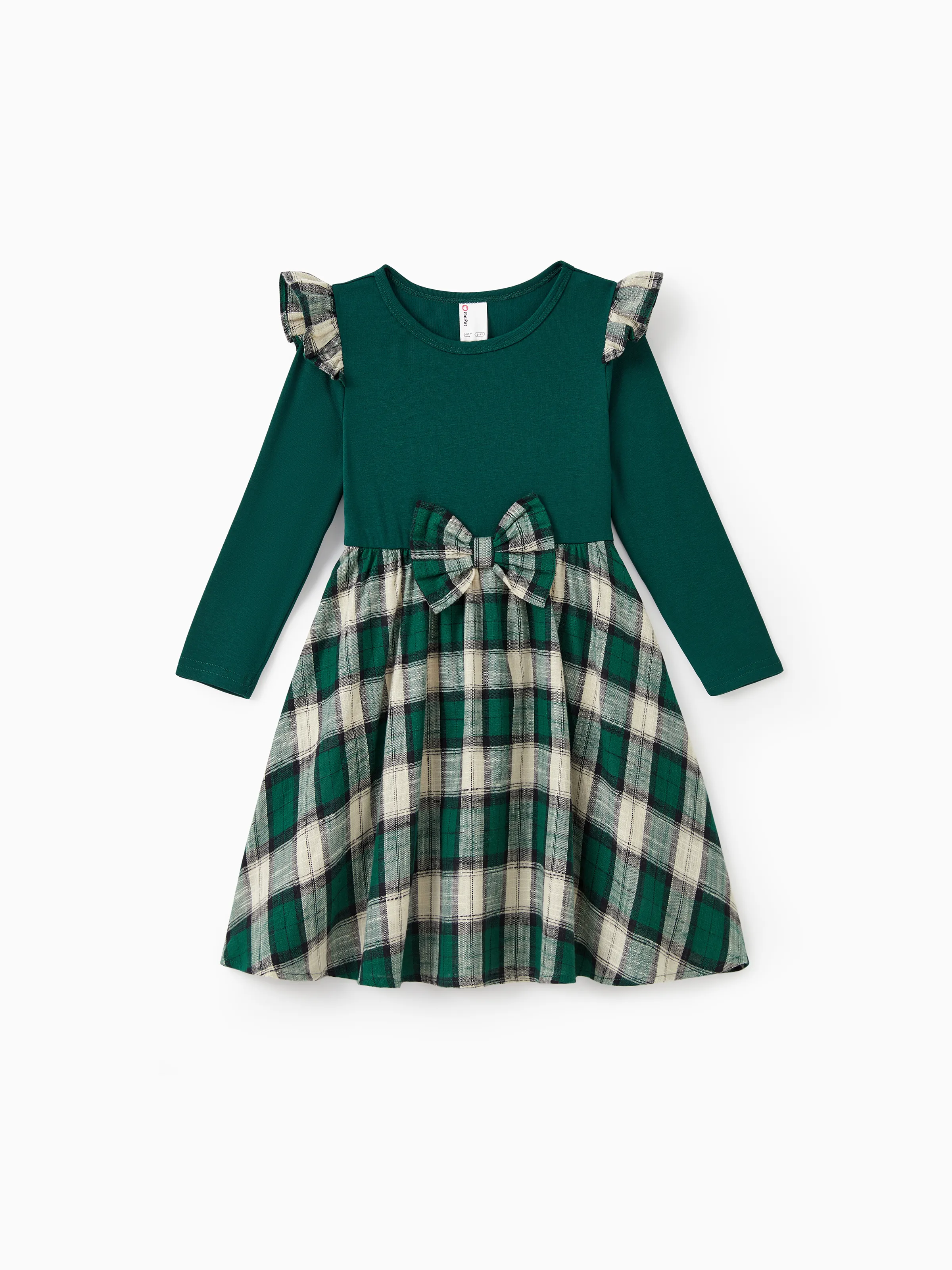 

Green Plaid Matching Family Outfits Long Sleeves Co-ord