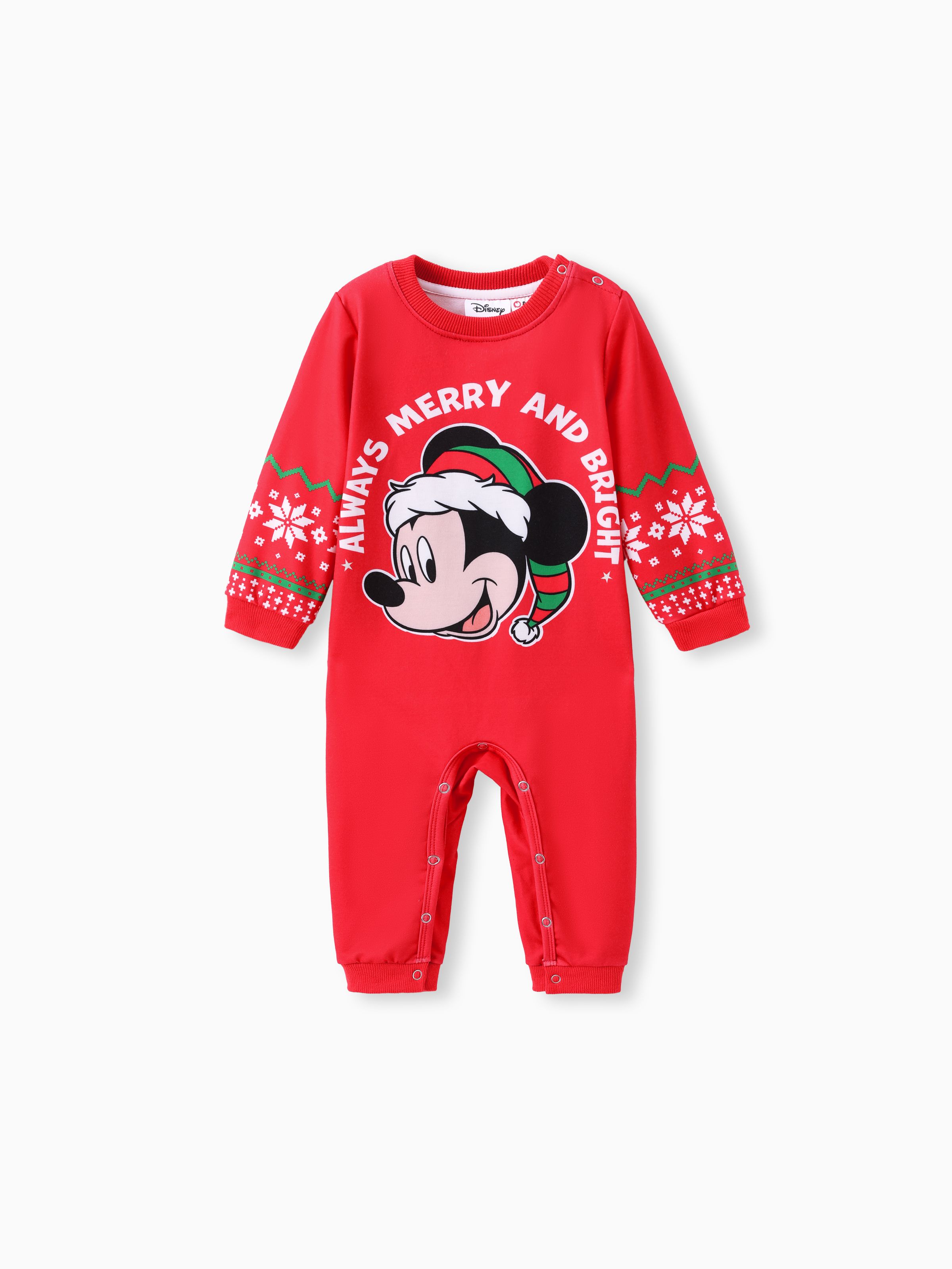 

Disney Mickey and Friends Family matching Christmas Snowflake Print Long-sleeve Sweatshirt