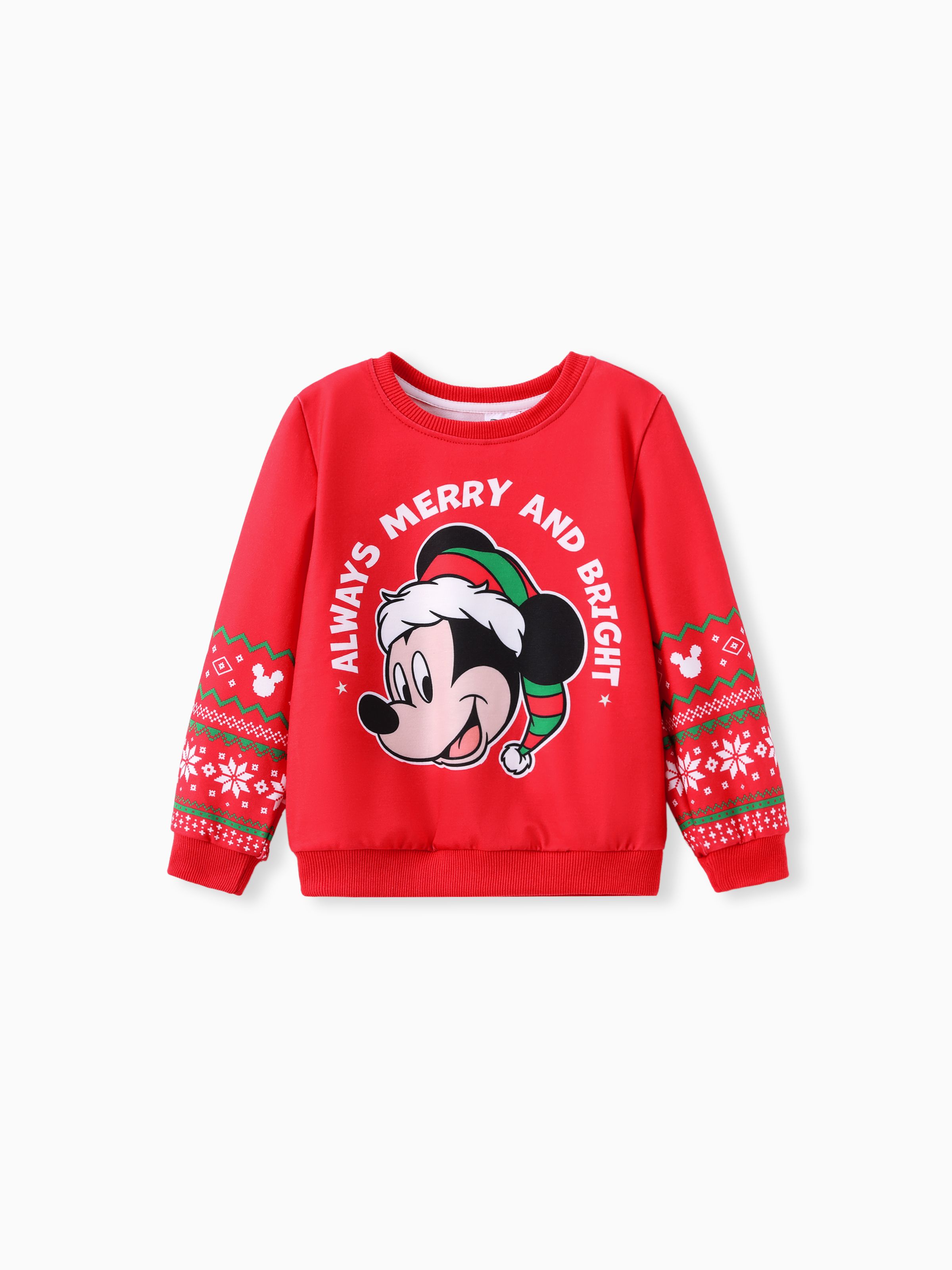 

Disney Mickey and Friends Family matching Christmas Snowflake Print Long-sleeve Sweatshirt