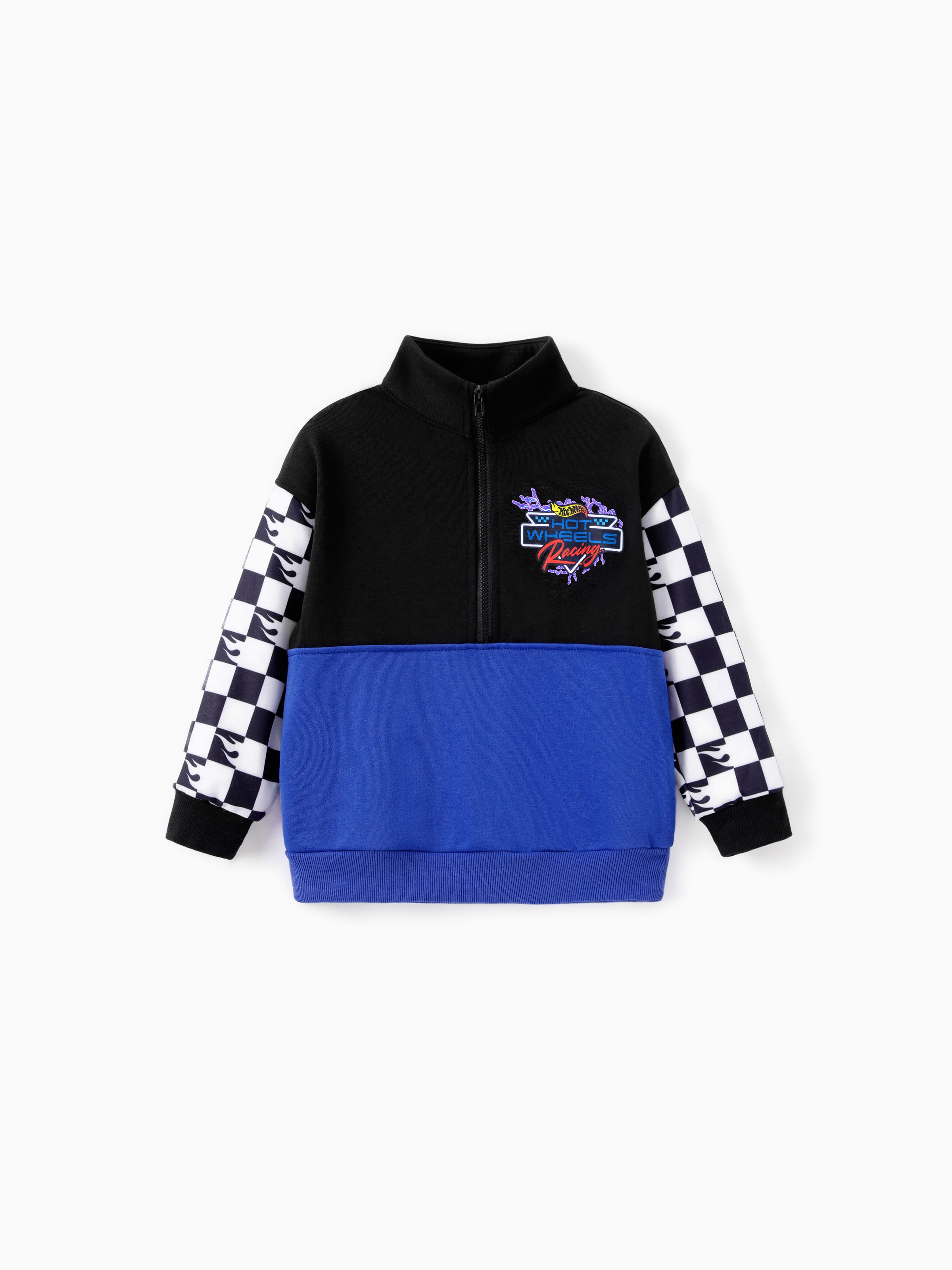 

Hot Wheels Toddler/Kid Boy Colorblock Logo Print Long-sleeve Racing Sweatshirt