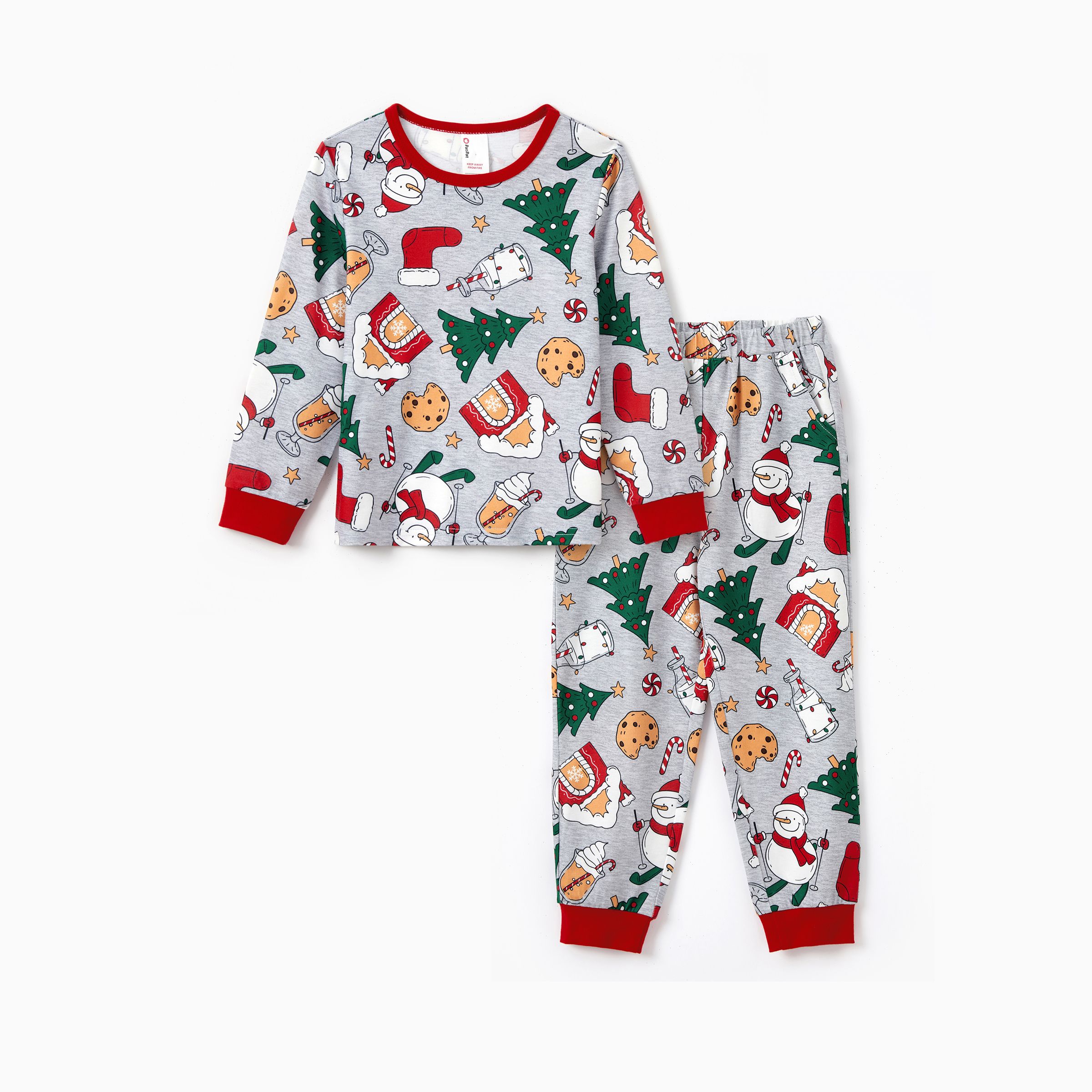 

Christmas Pajamas Family Matching Allover Gingerbread House Pattern Pajamas Sets