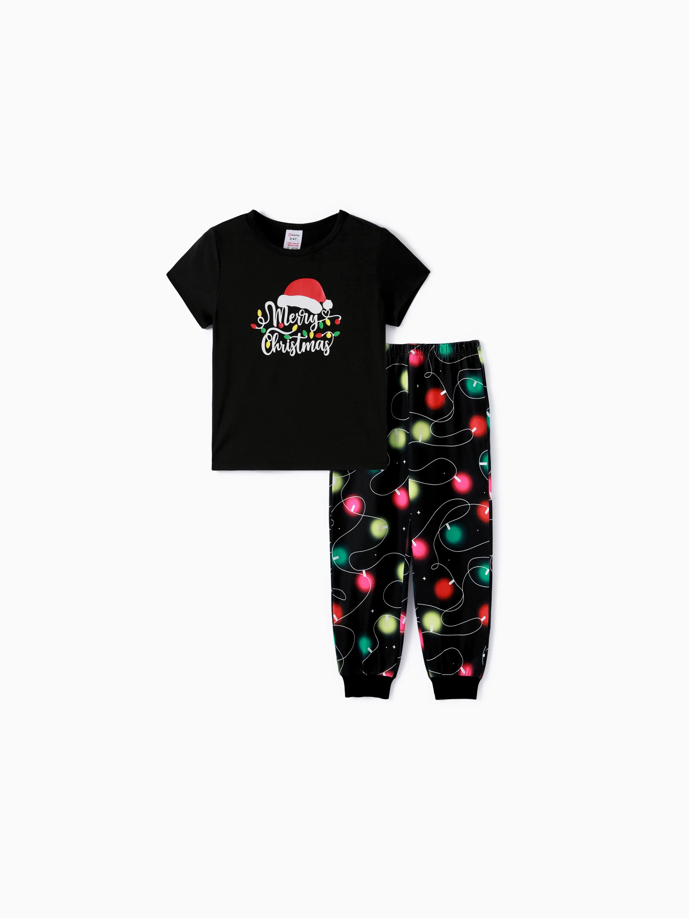 

Christmas Family Matching Letters&Festive light bulb Print Short-sleeve Pajamas Sets