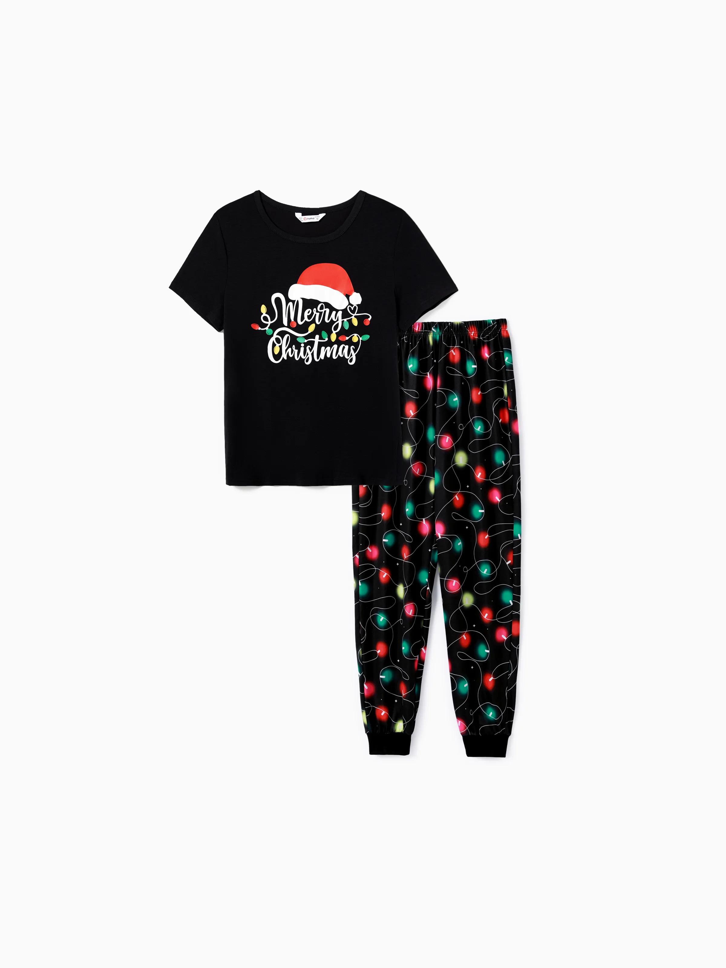 

Christmas Family Matching Letters&Festive light bulb Print Short-sleeve Pajamas Sets