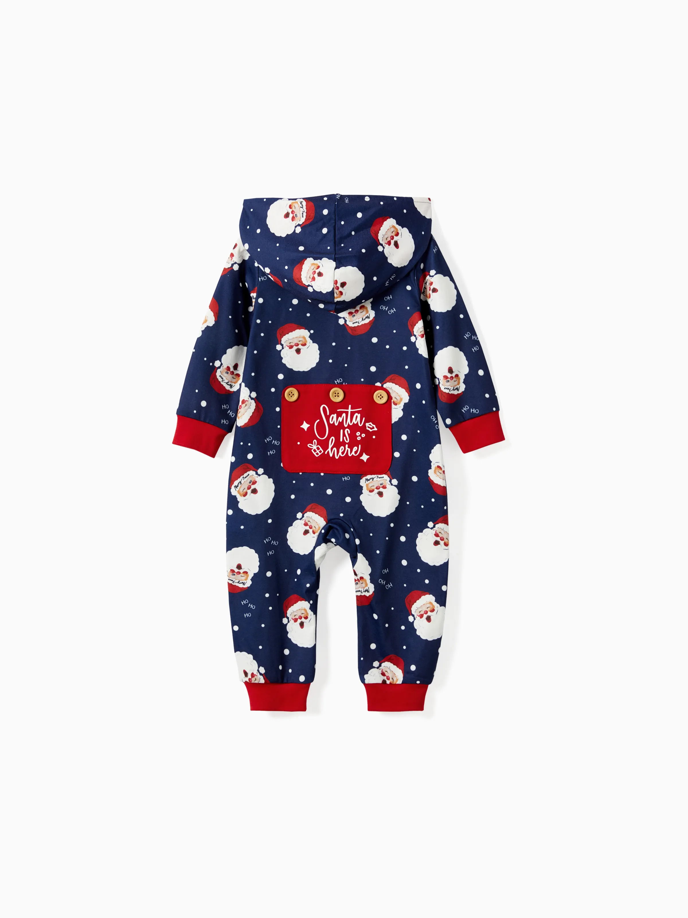 

Christmas Pajamas Santa Allover Print Family Matching Long-sleeve Hooded Onesies Pajamas Sets