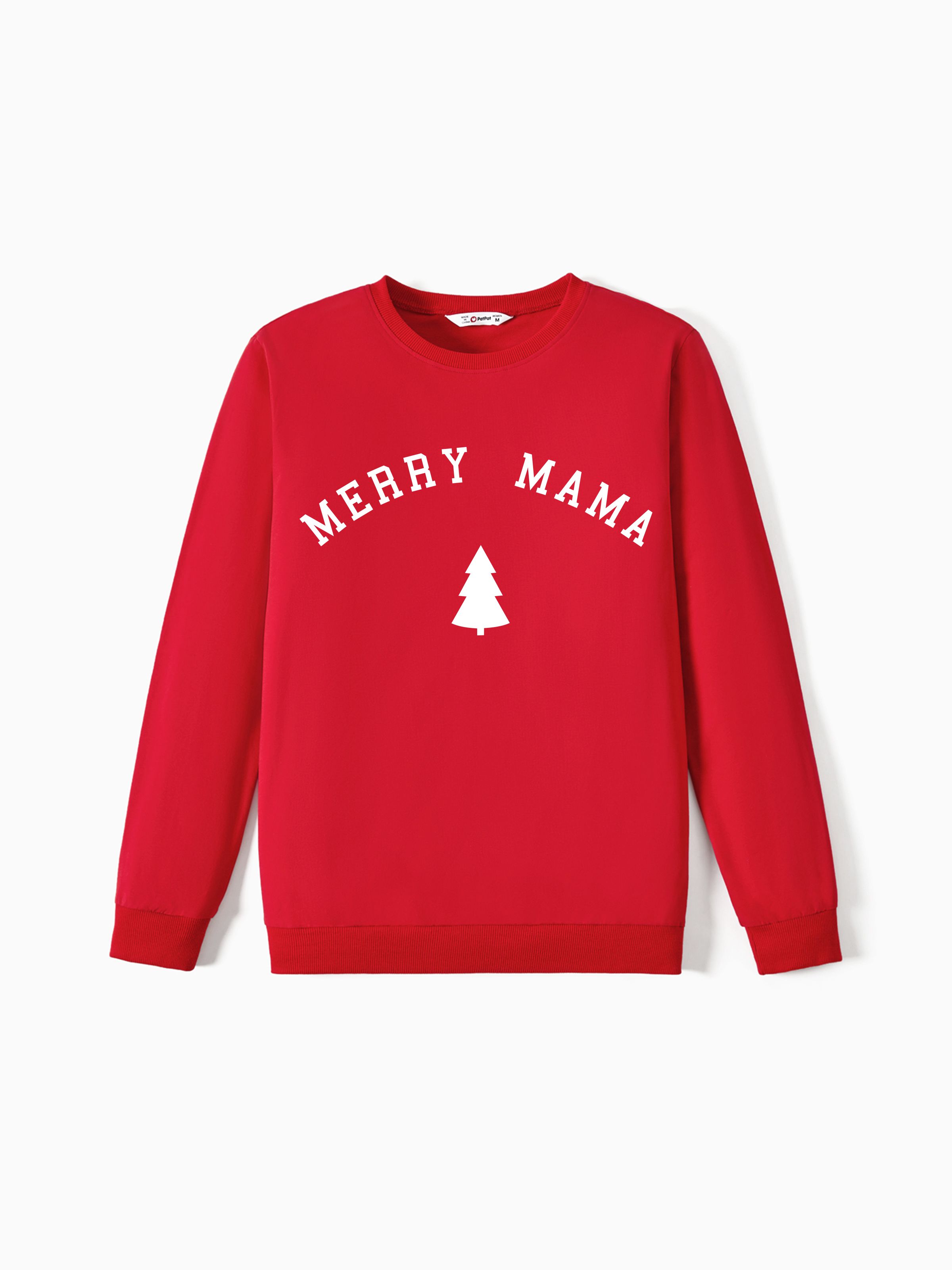 

Christmas Tree Family Matching Merry Christmas Red Long Sleeves Tops