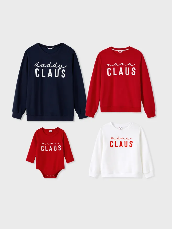 Family Matching Family Claus Long Sleeves Sweatshirt/Romper