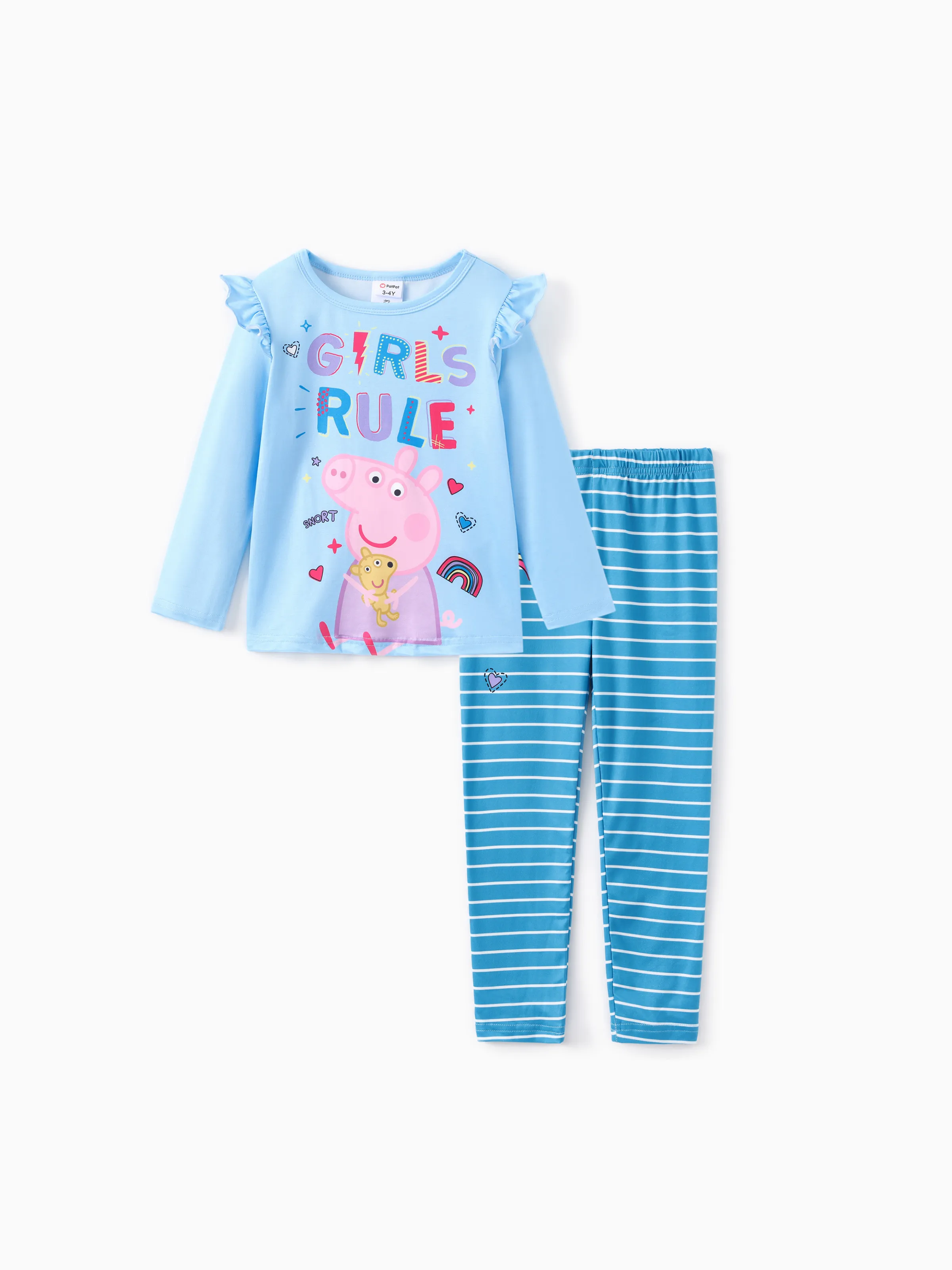 

Peppa Pig Toddler Girl 2pcs Floral Polka Flutter Long-sleeve T-shirt with Leggings Set