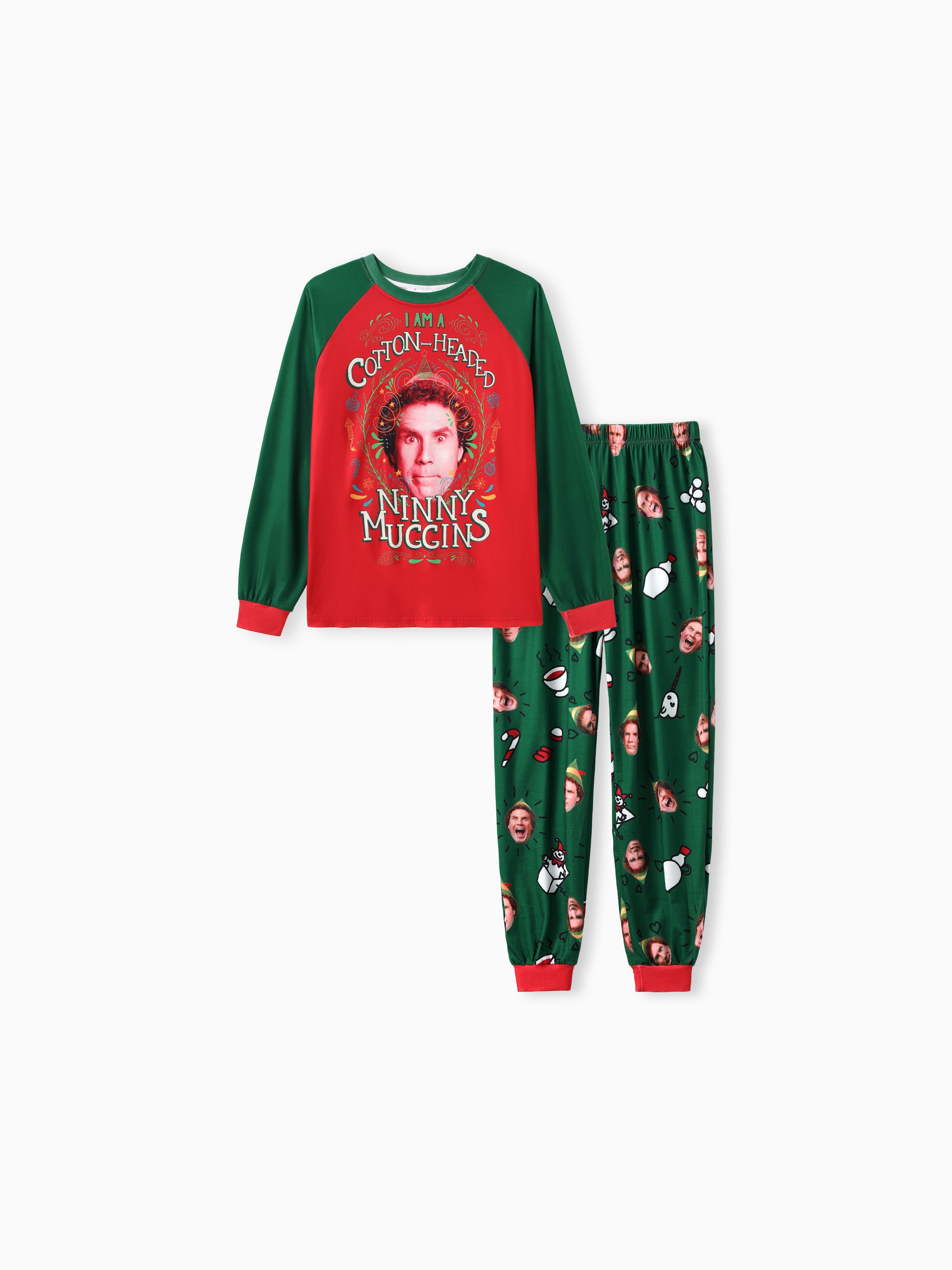 ELF Family Matching Christmas Character Print Pajamas Sets (Flame ...