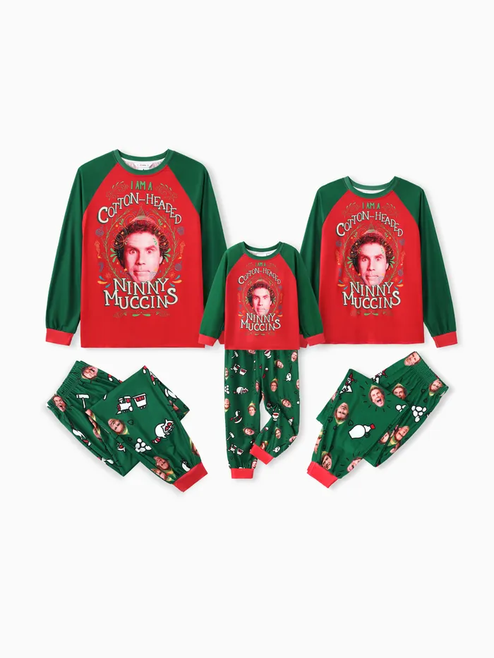 ELF Family Passende Weihnachts-Pyjama-Sets mit Charakterdruck (schwer entflammbar)