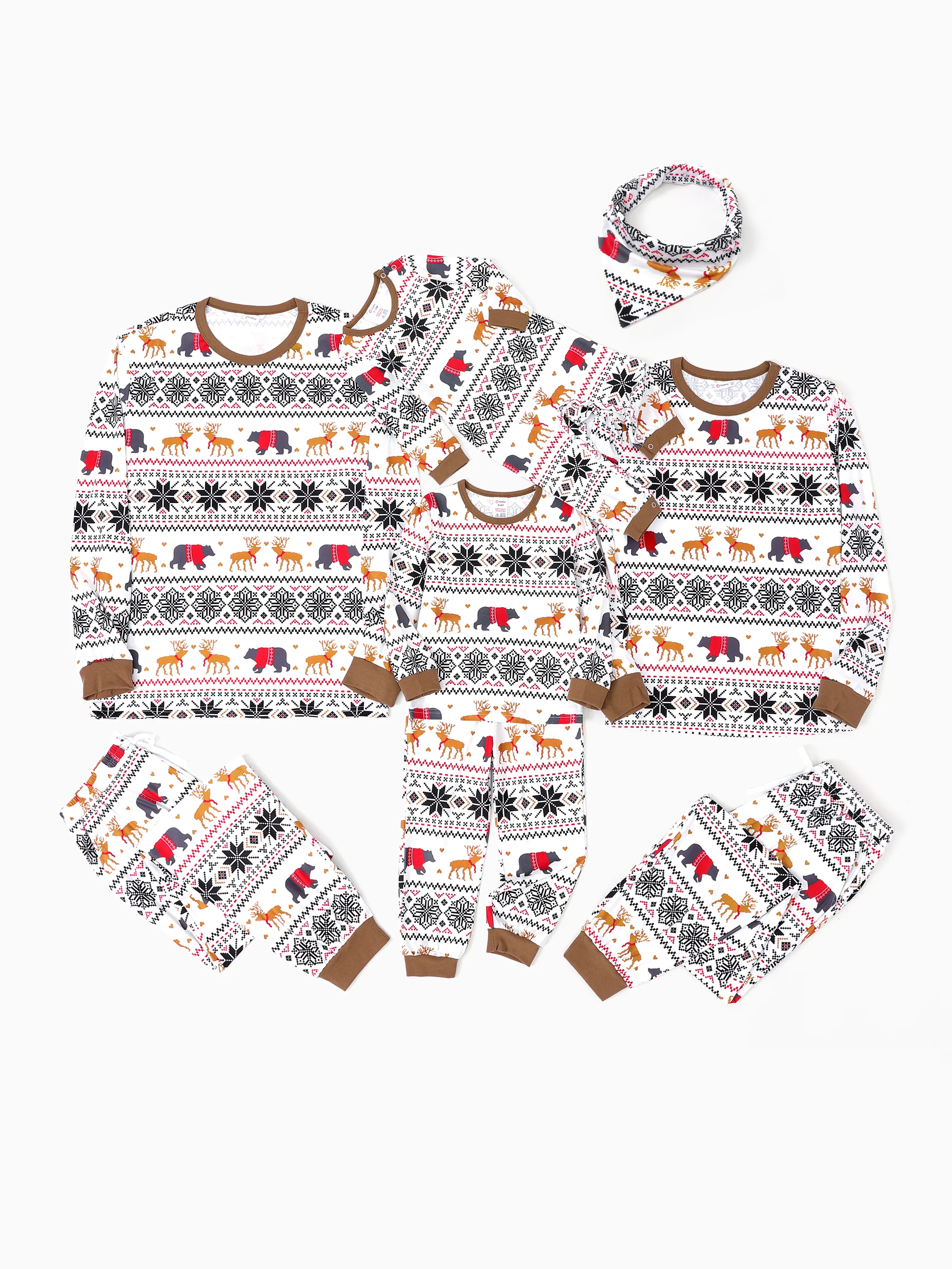 Christmas Print Family Pajamas Set - Flame Resistant