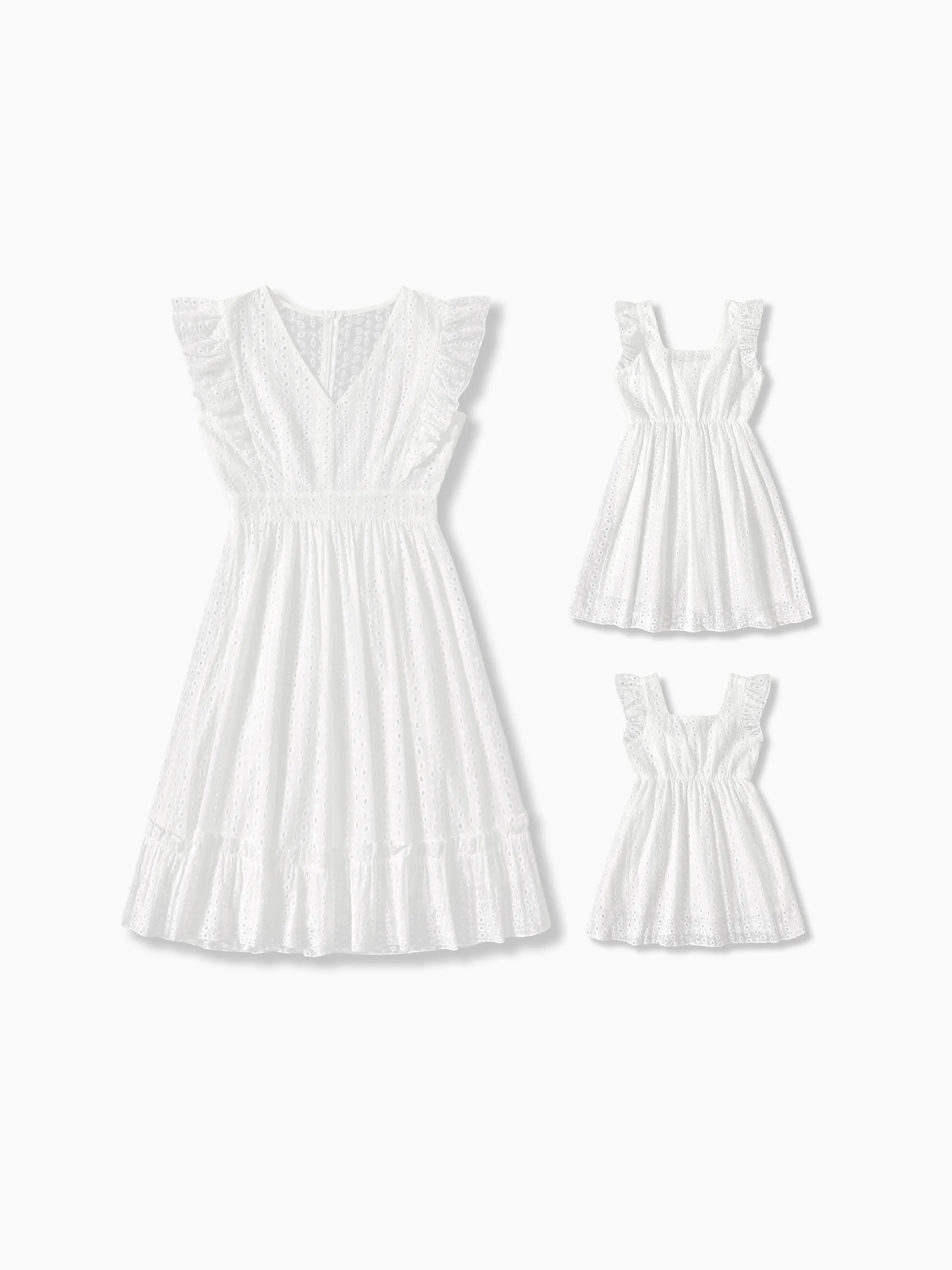 Cotton Embroidered A-Line Dress, Matching Mommy and Me Dresses