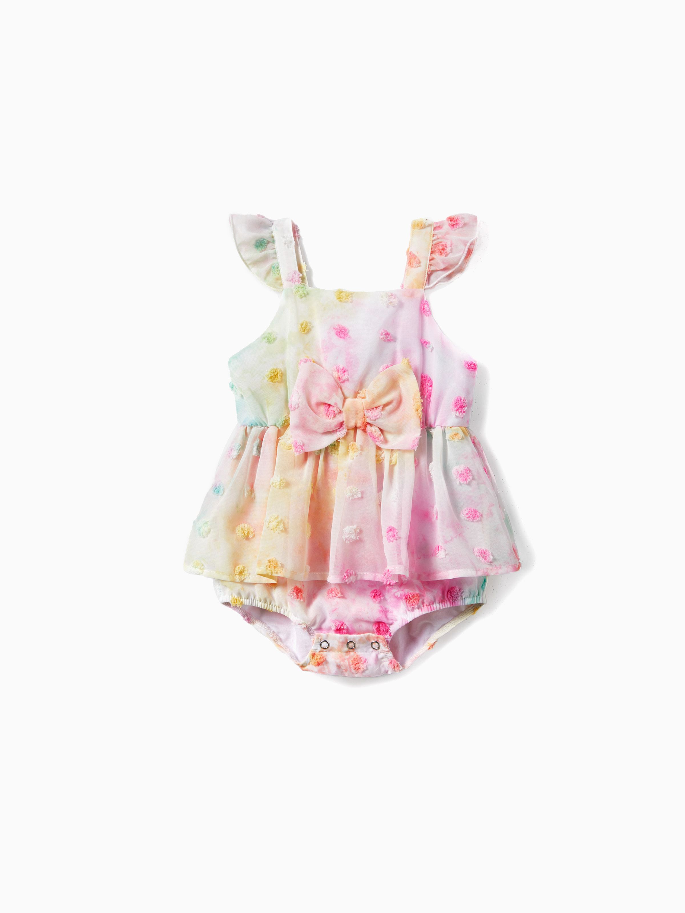 

Mommy and Me Swiss Dot Tie-Dye Multi-Color Dresses