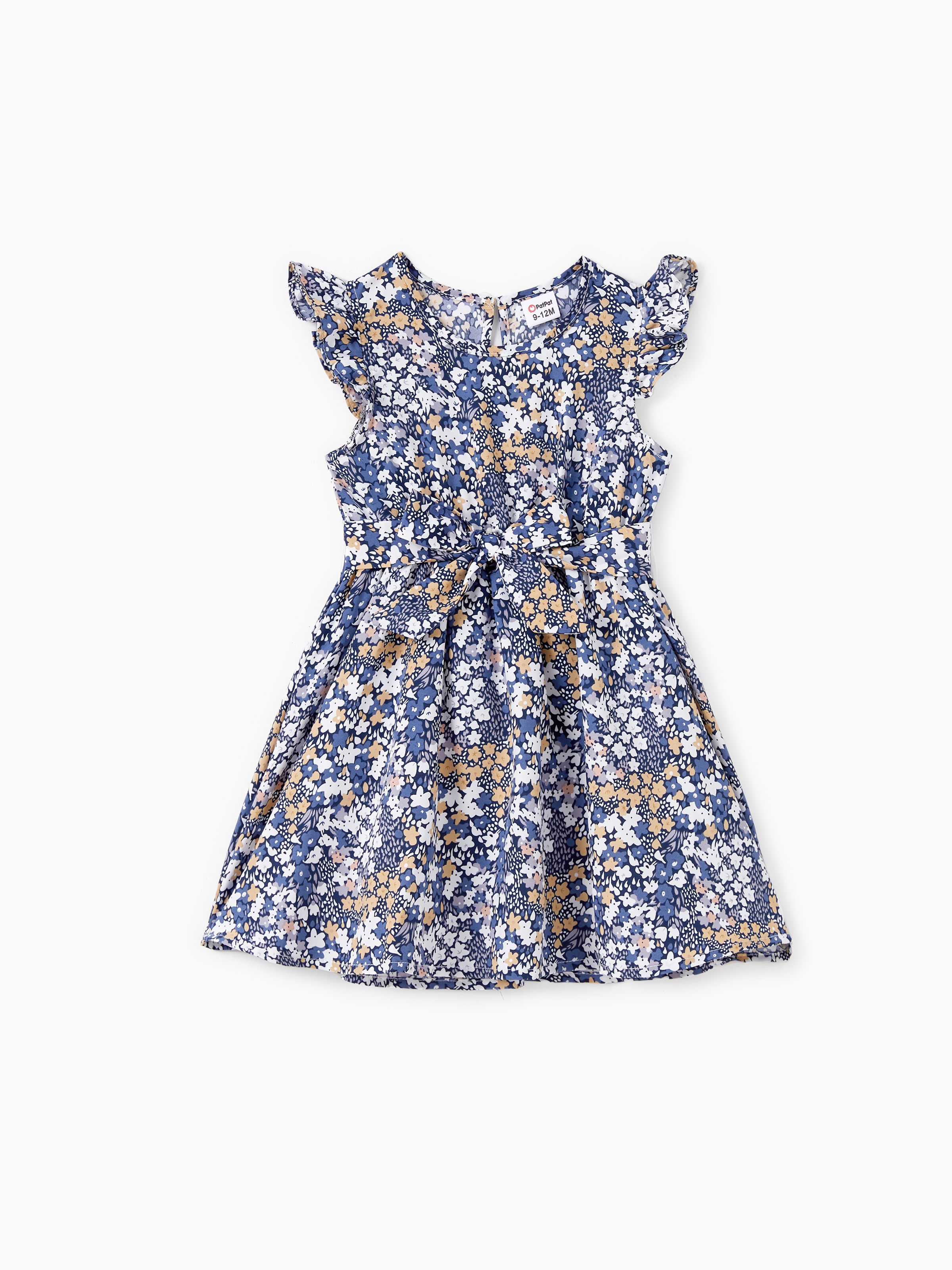 

Mommy and Me Ditsy Floral V-Neck Concealed Button A-Line Dresses