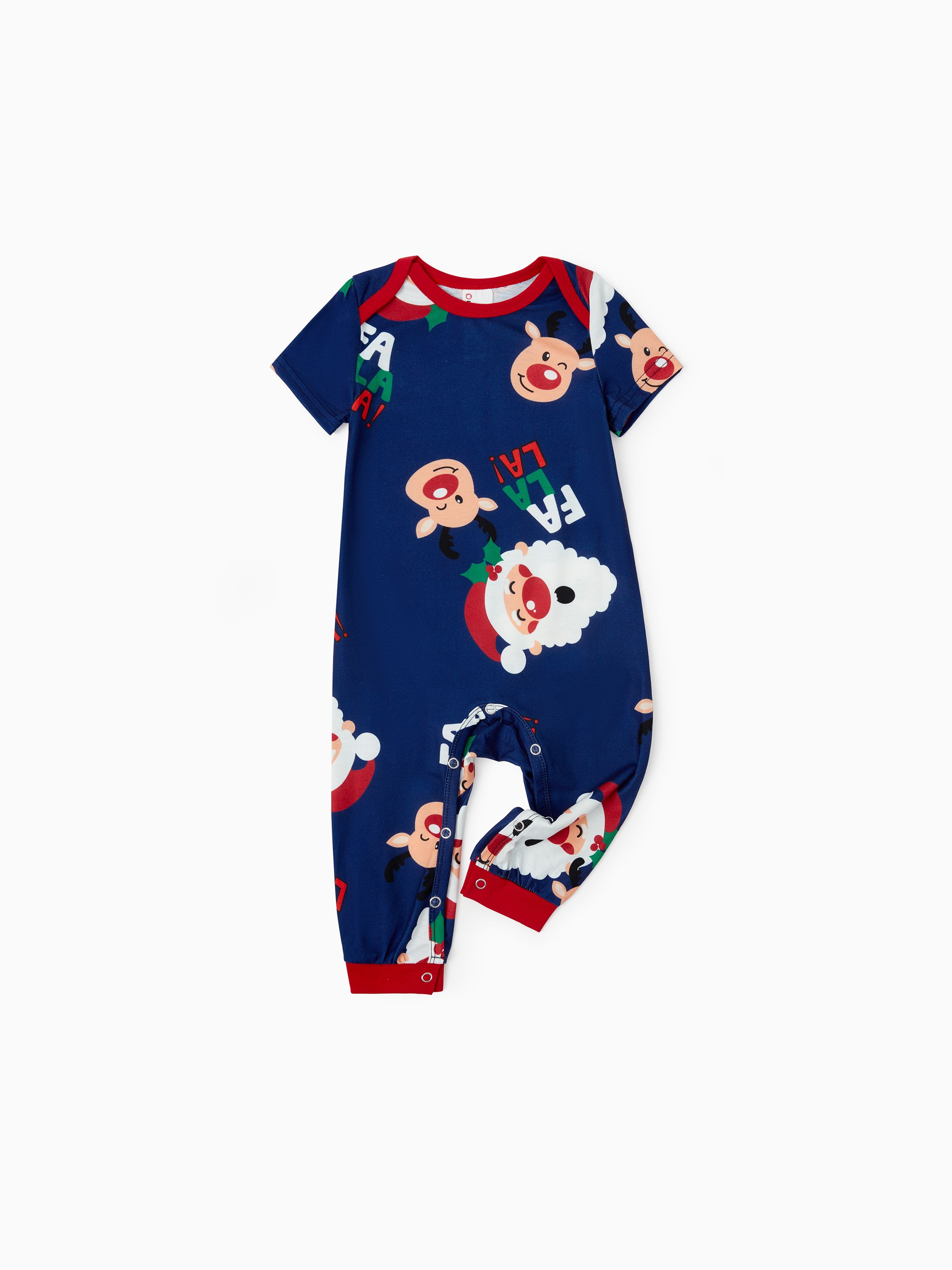 

Christmas Family Matching Allover Santa and Reindeer Pattern Pajamas Sets