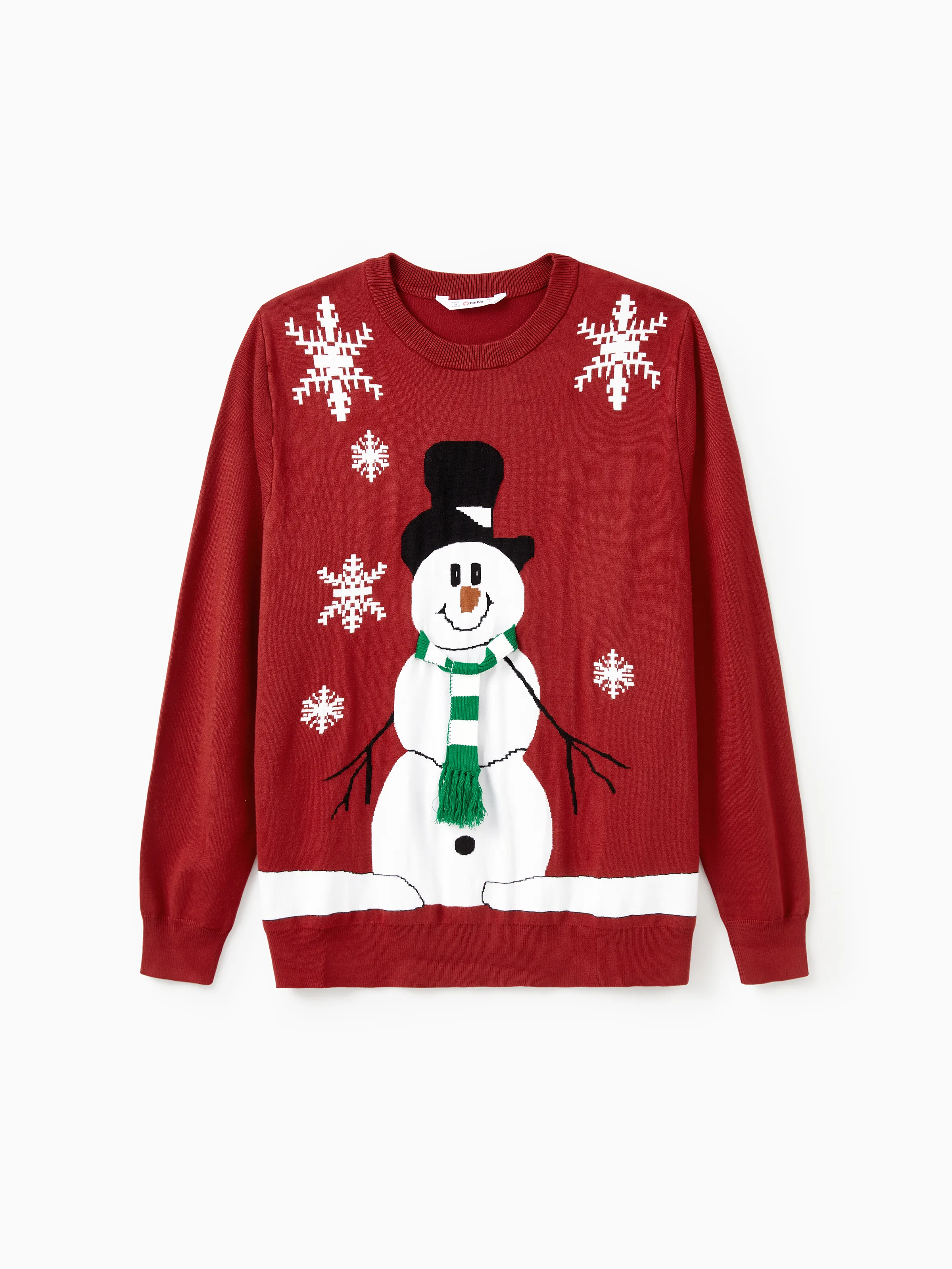 

Christmas Family Matching Snowman Snowflake Pattern 3D Scarf Long Sleeves Sweater