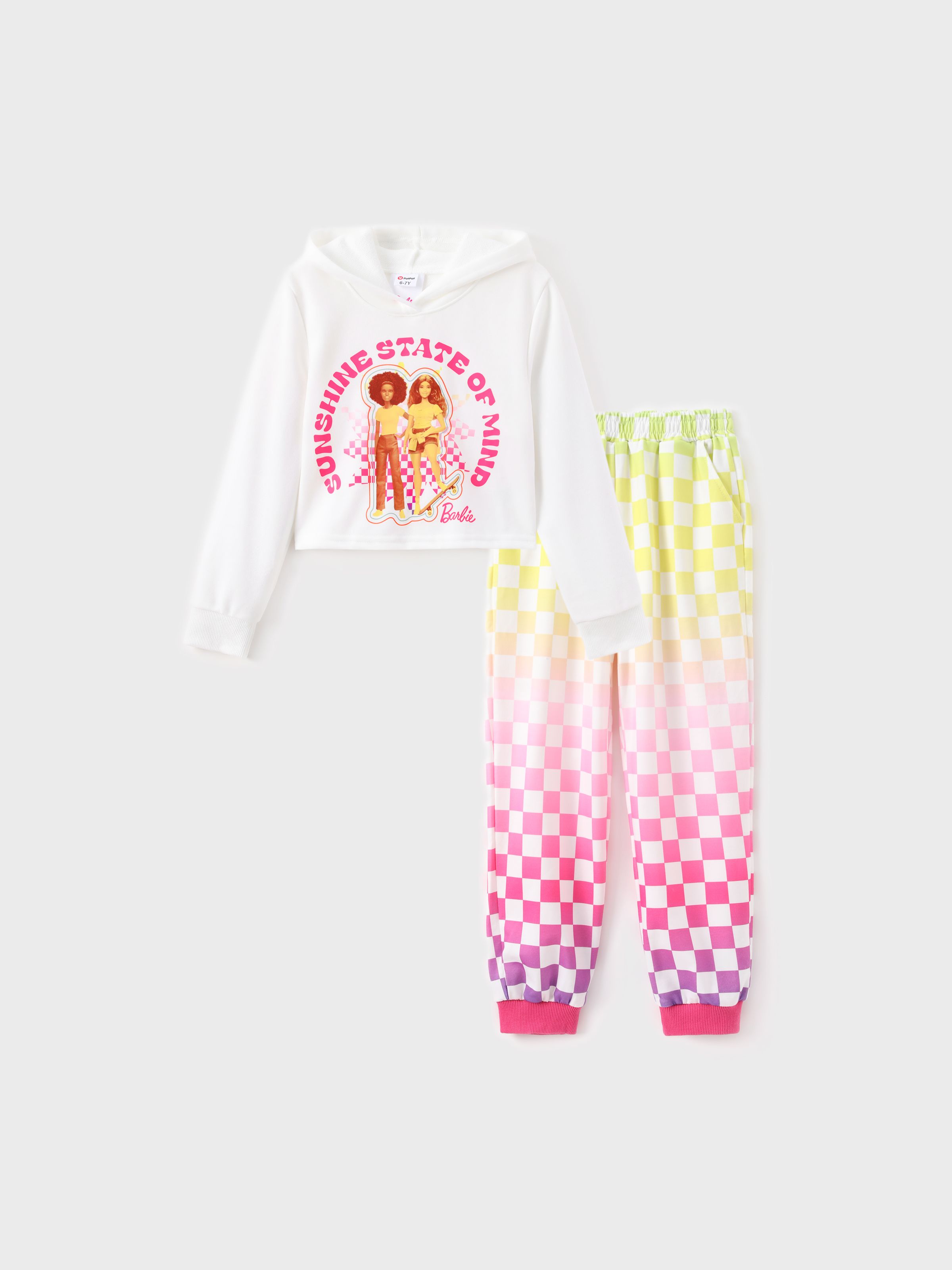 

Barbie Kid Girl 2pcs Character Hooded Long-sleeve Sweatshirt And Allover Print Pants Set