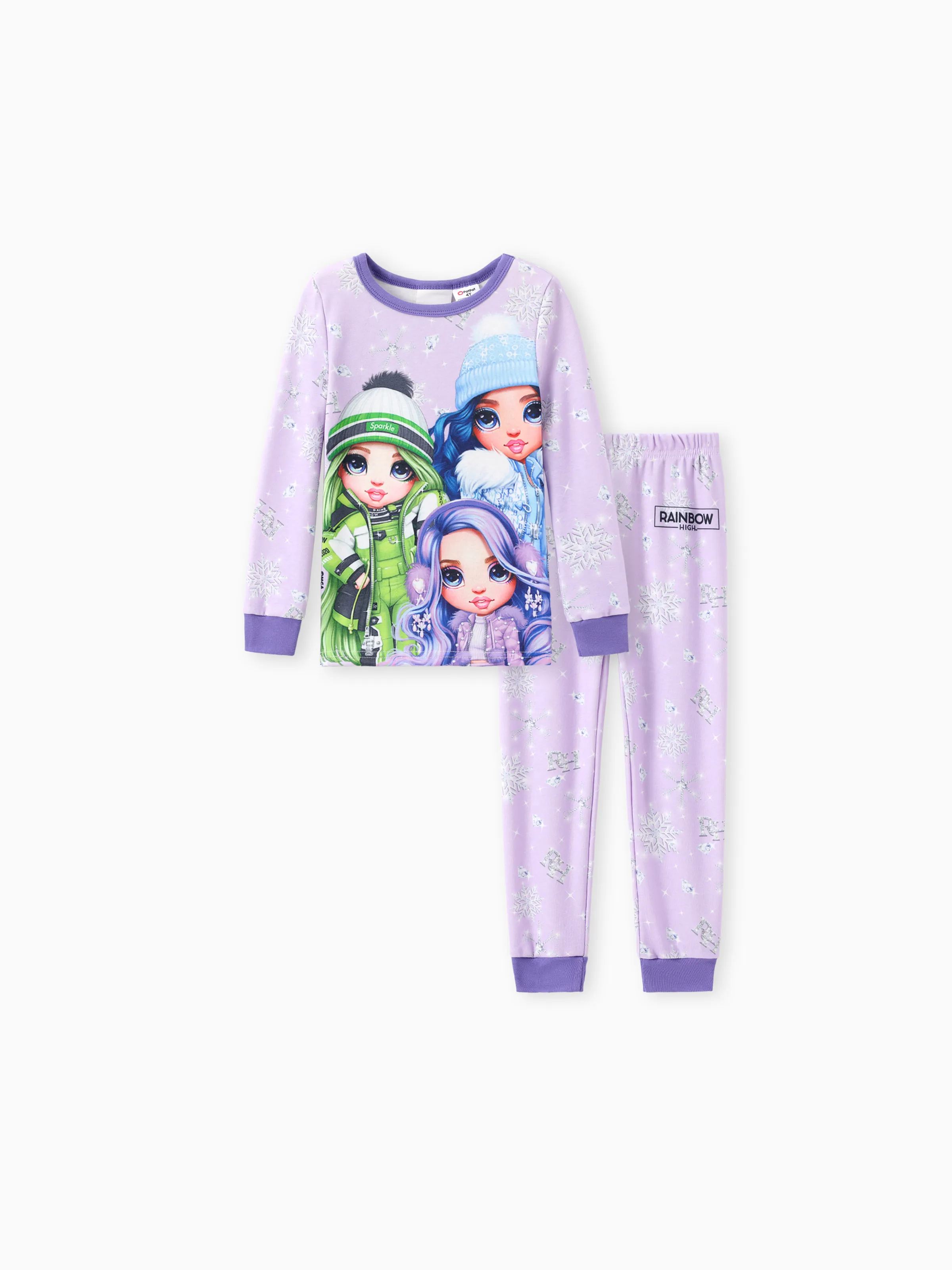 

Rainbow High Toddler/Kid Girl 2pcs Naia™ Character Rainbow Gradient Print Snug-Fitting Pajamas Set