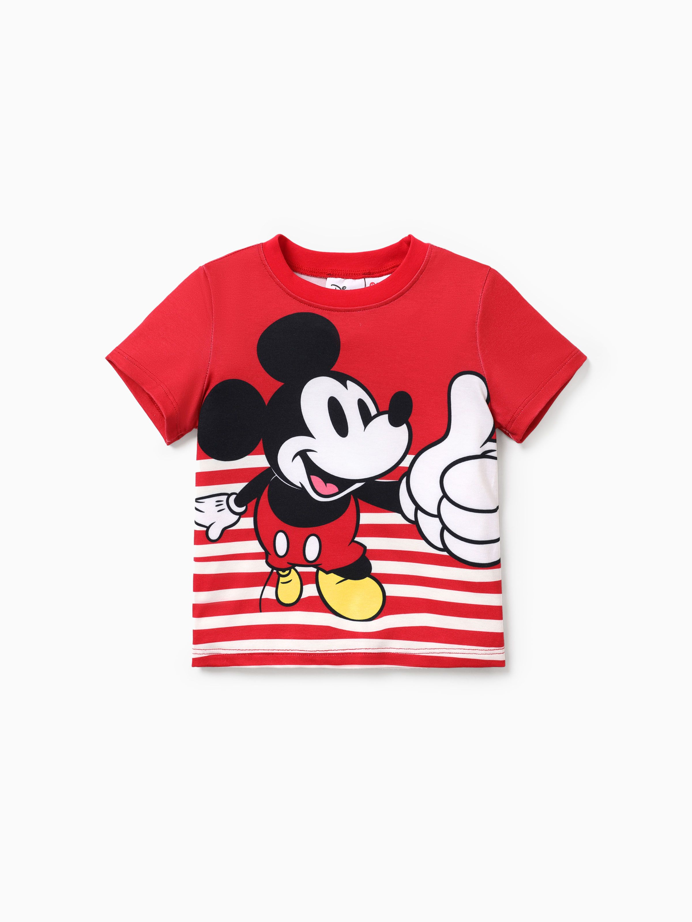 

Disney Mickey and Minnie kid boy/girl character pattern round neck T-shirt