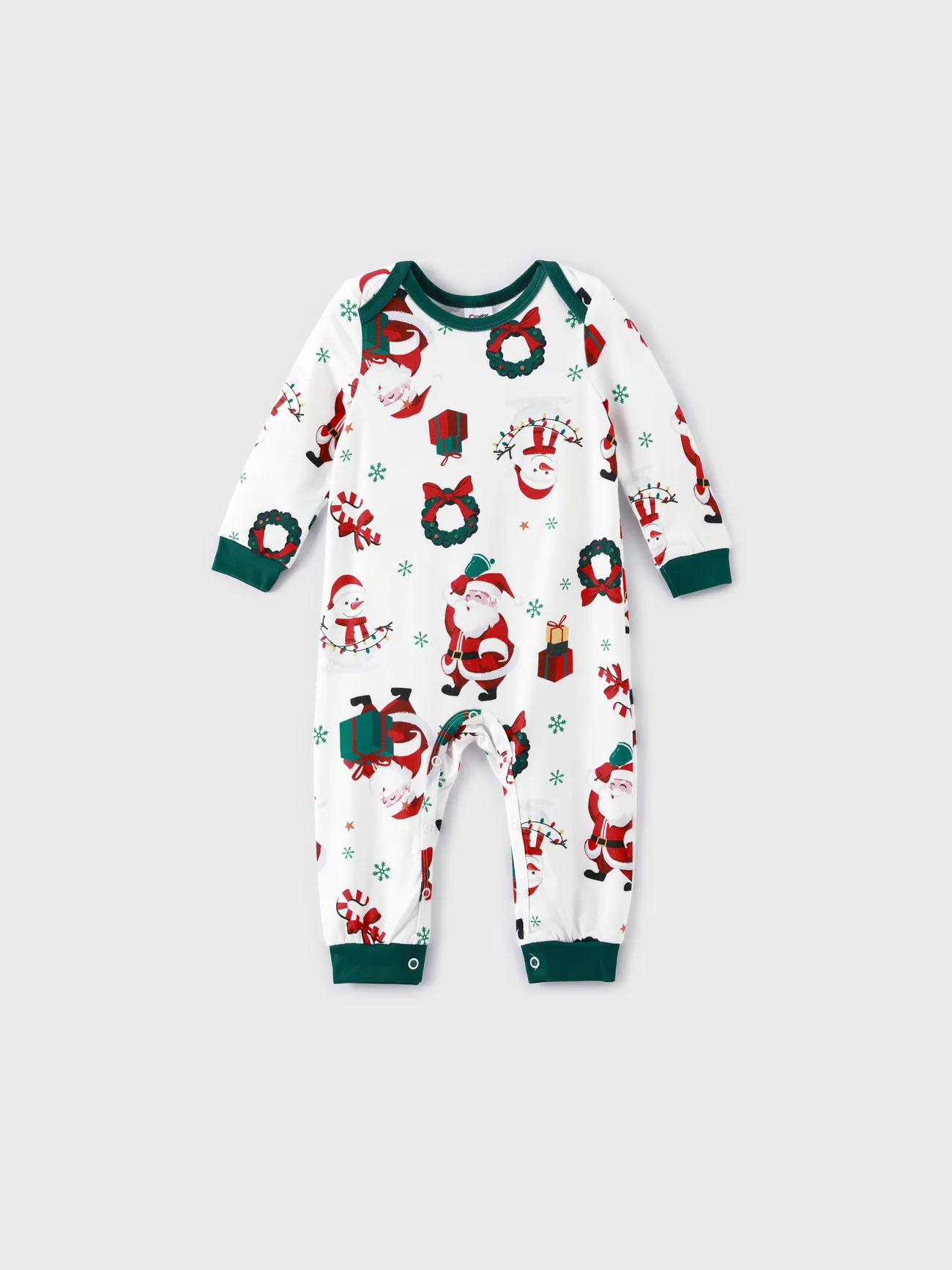 

Christmas Family Matching Santa & Wreaths Print Long-sleeve Pajamas Sets