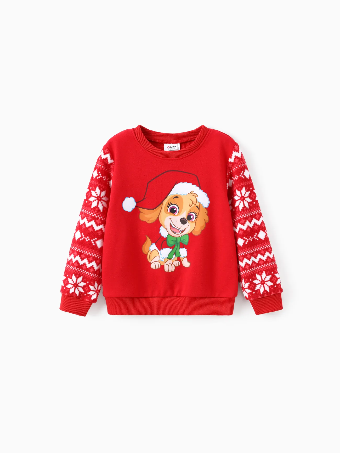 

PAW Patrol Family Matching Chase Skye And Rubble Christmas Plush Snowflake Pattern Sweatshirt