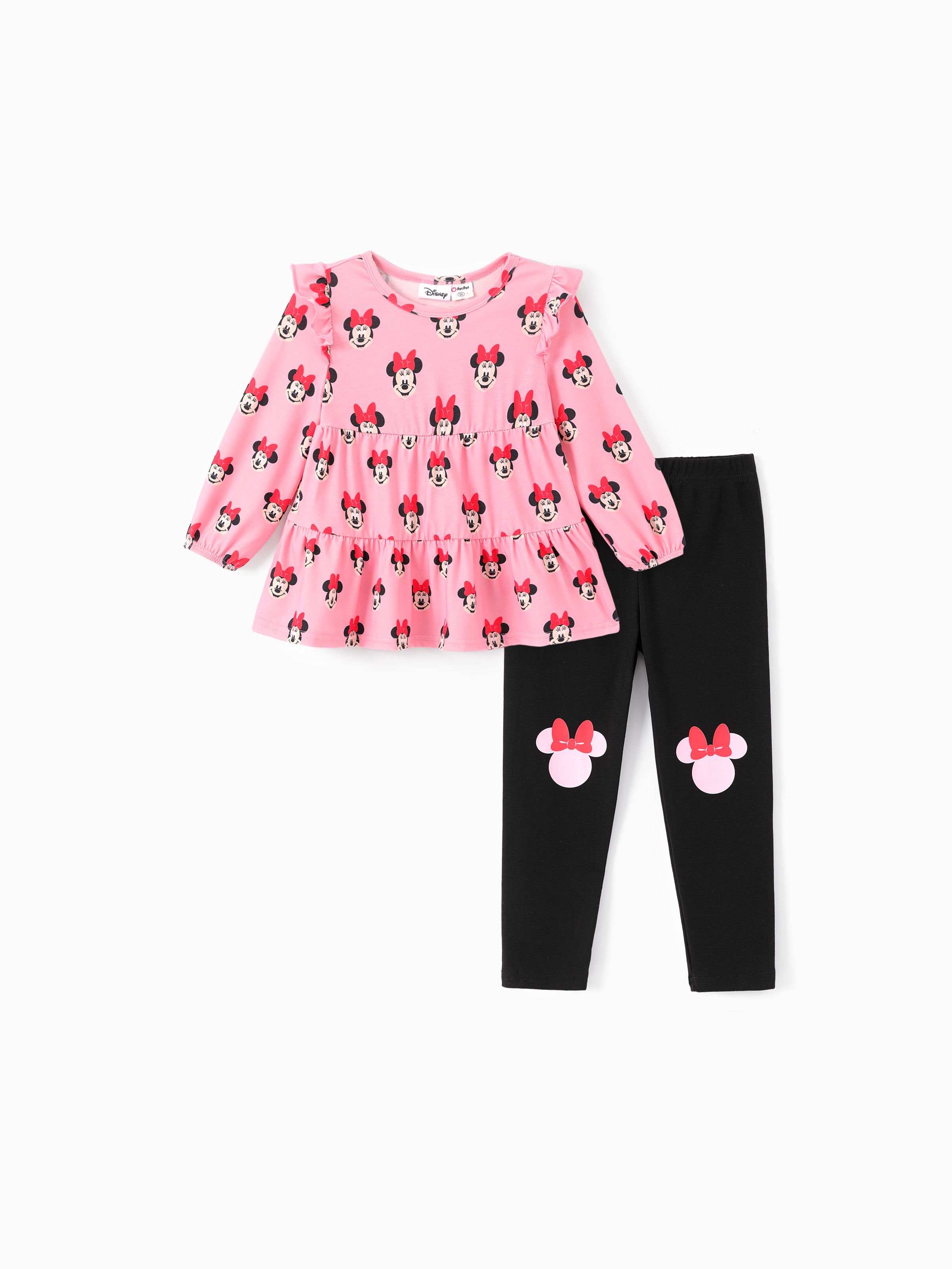 

Disney Mickey and Friends Toddler Girl 2pcs Naia™ Minnie Allover Print Top And Cotton Leggings Set