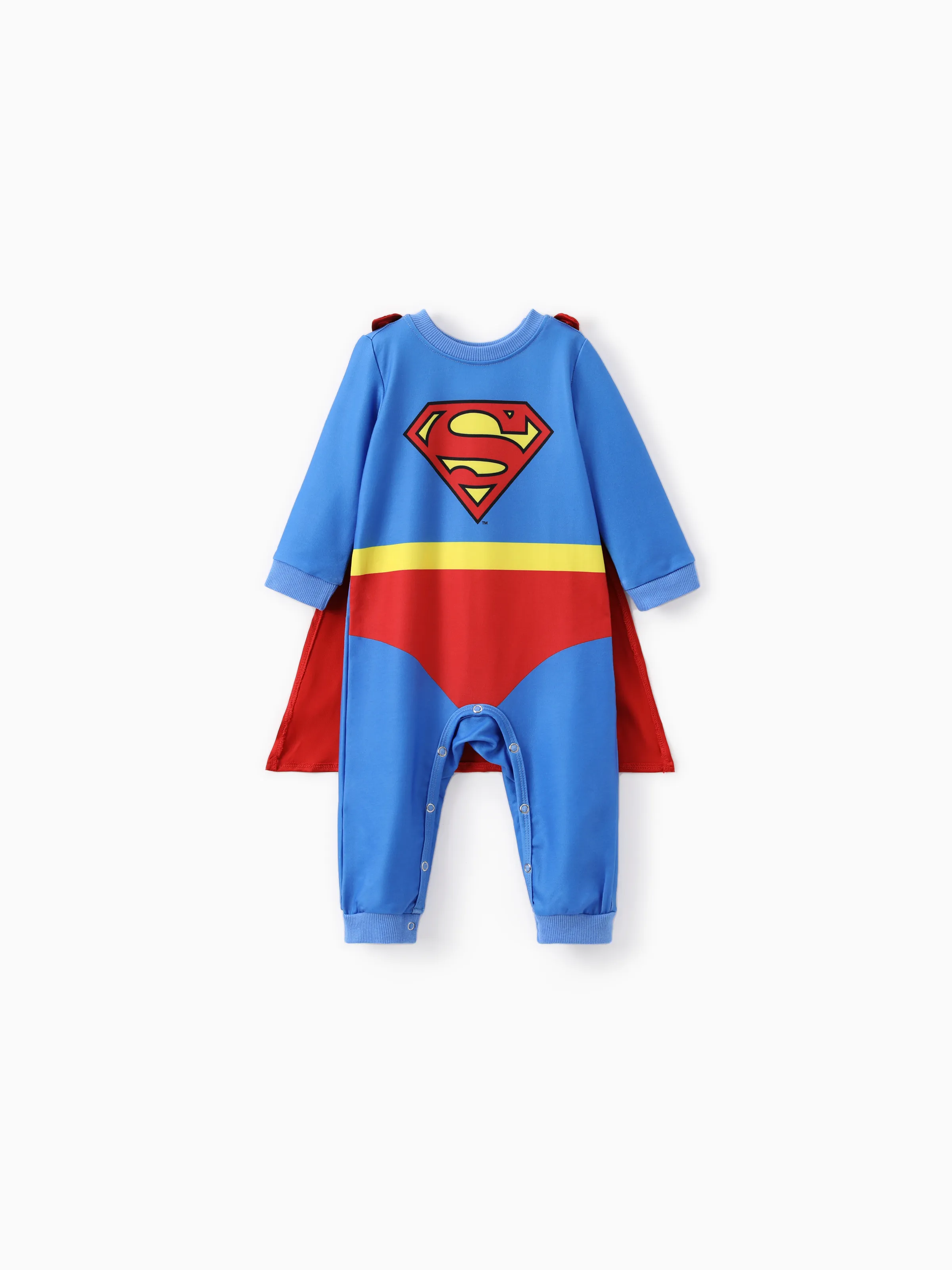 

Justice League Family matching Cosplay Costume Superman/Wonder woman Logo Print Long-sleeve Sweatshirt/Dress/Jumpsuit With Cape