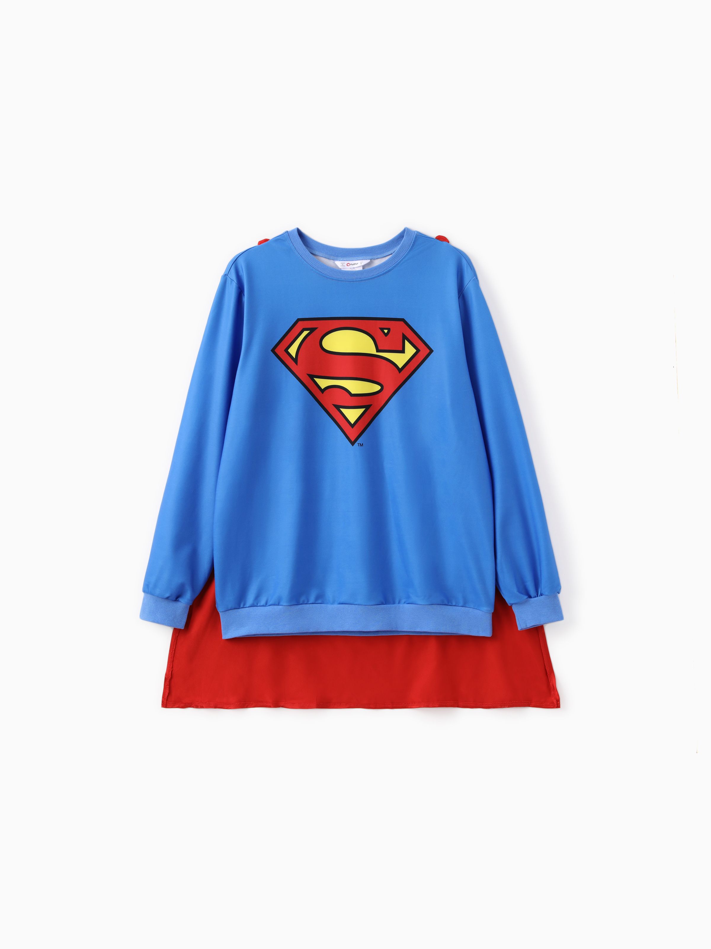 

Justice League Family matching Cosplay Costume Superman/Wonder woman Logo Print Long-sleeve Sweatshirt/Dress/Jumpsuit With Cape