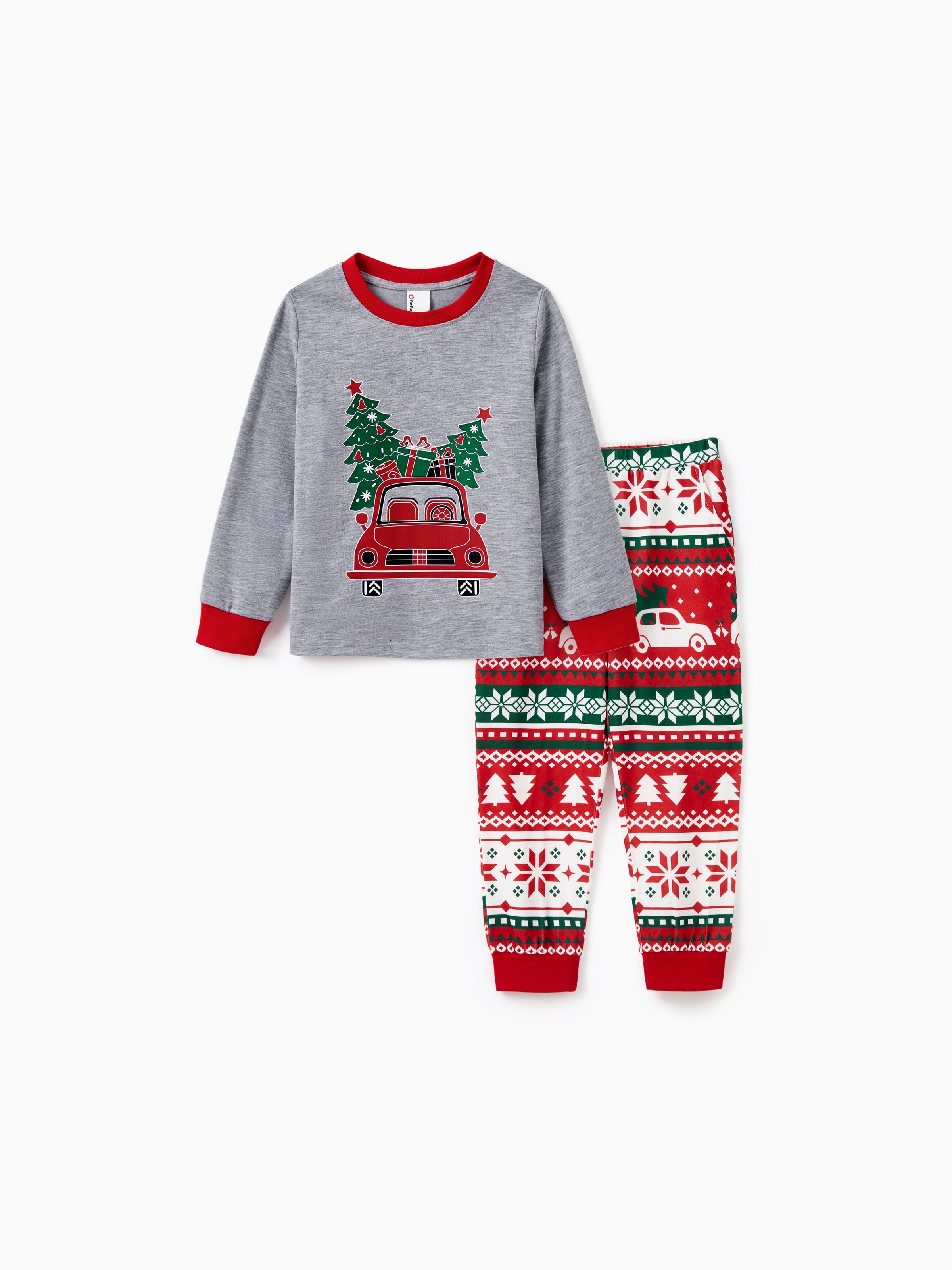 

Christmas Pajamas Matching Family Outfits Christmas Tree Delivery Truck Pattern PJs Sets