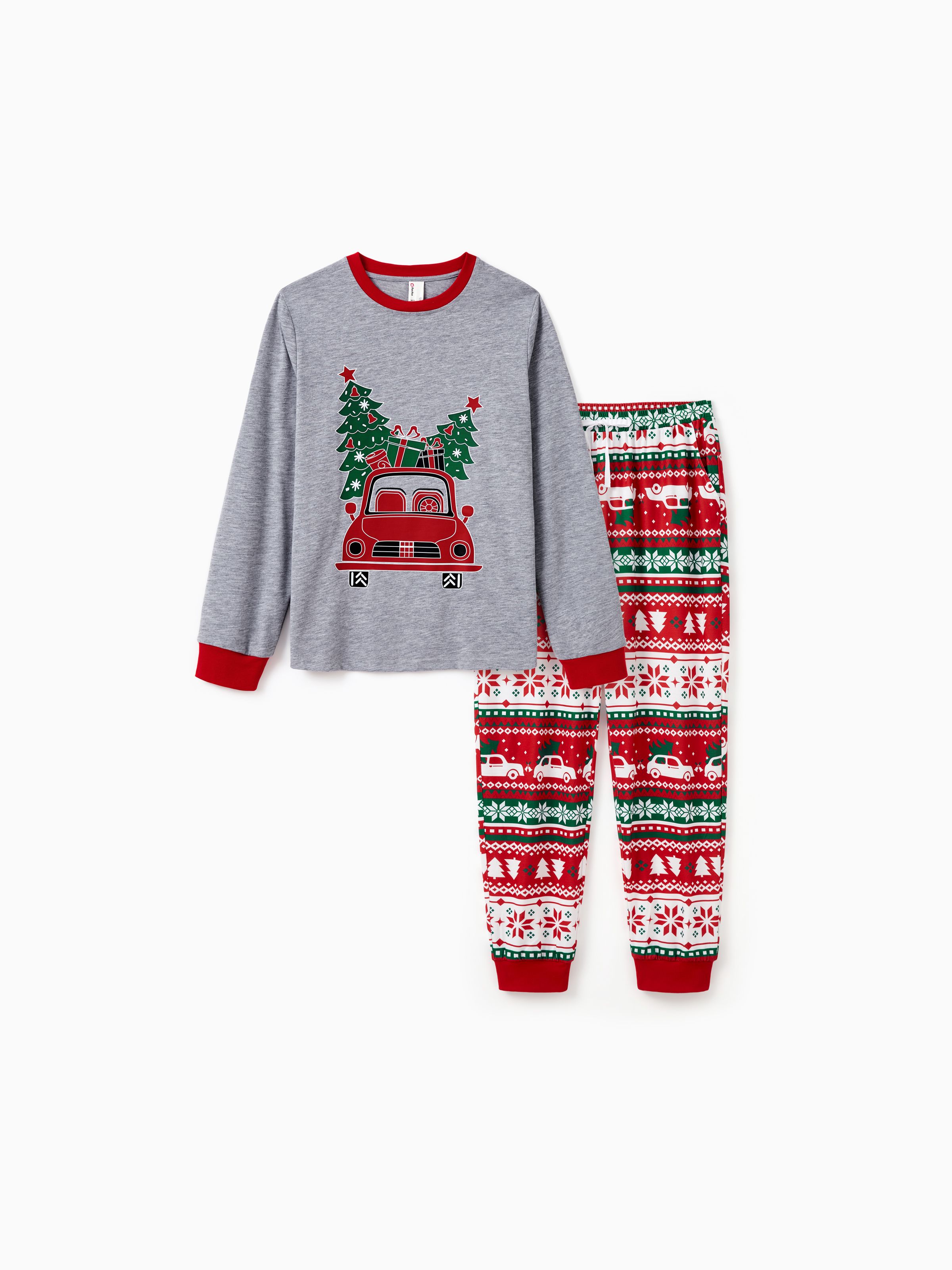 

Christmas Pajamas Matching Family Outfits Christmas Tree Delivery Truck Pattern PJs Sets