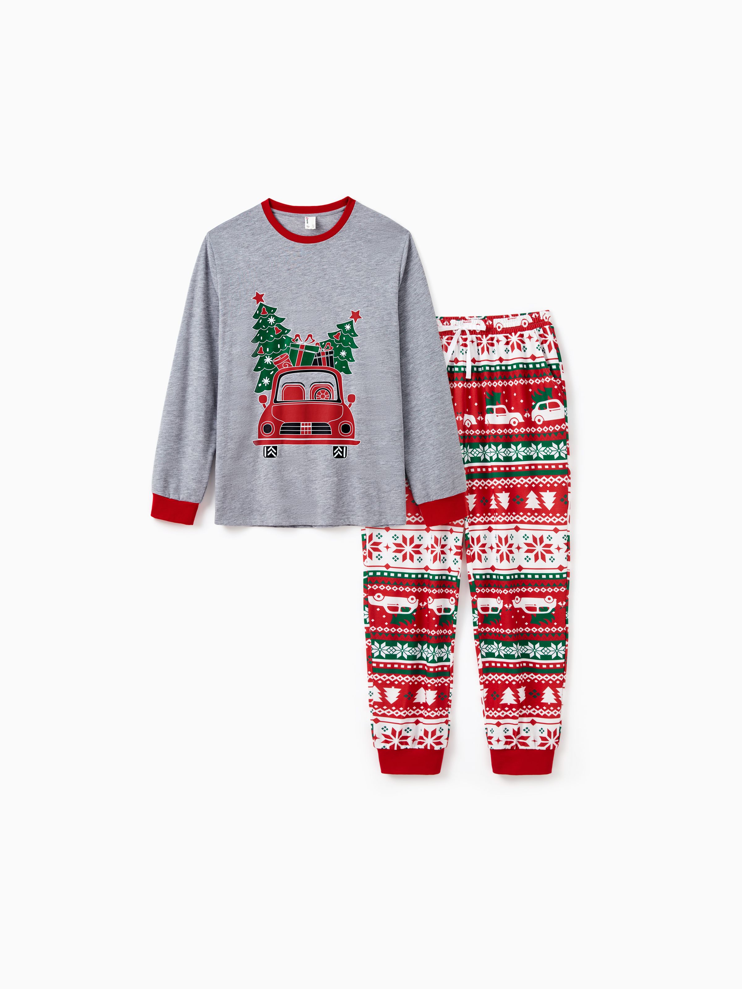 

Christmas Pajamas Matching Family Outfits Christmas Tree Delivery Truck Pattern PJs Sets