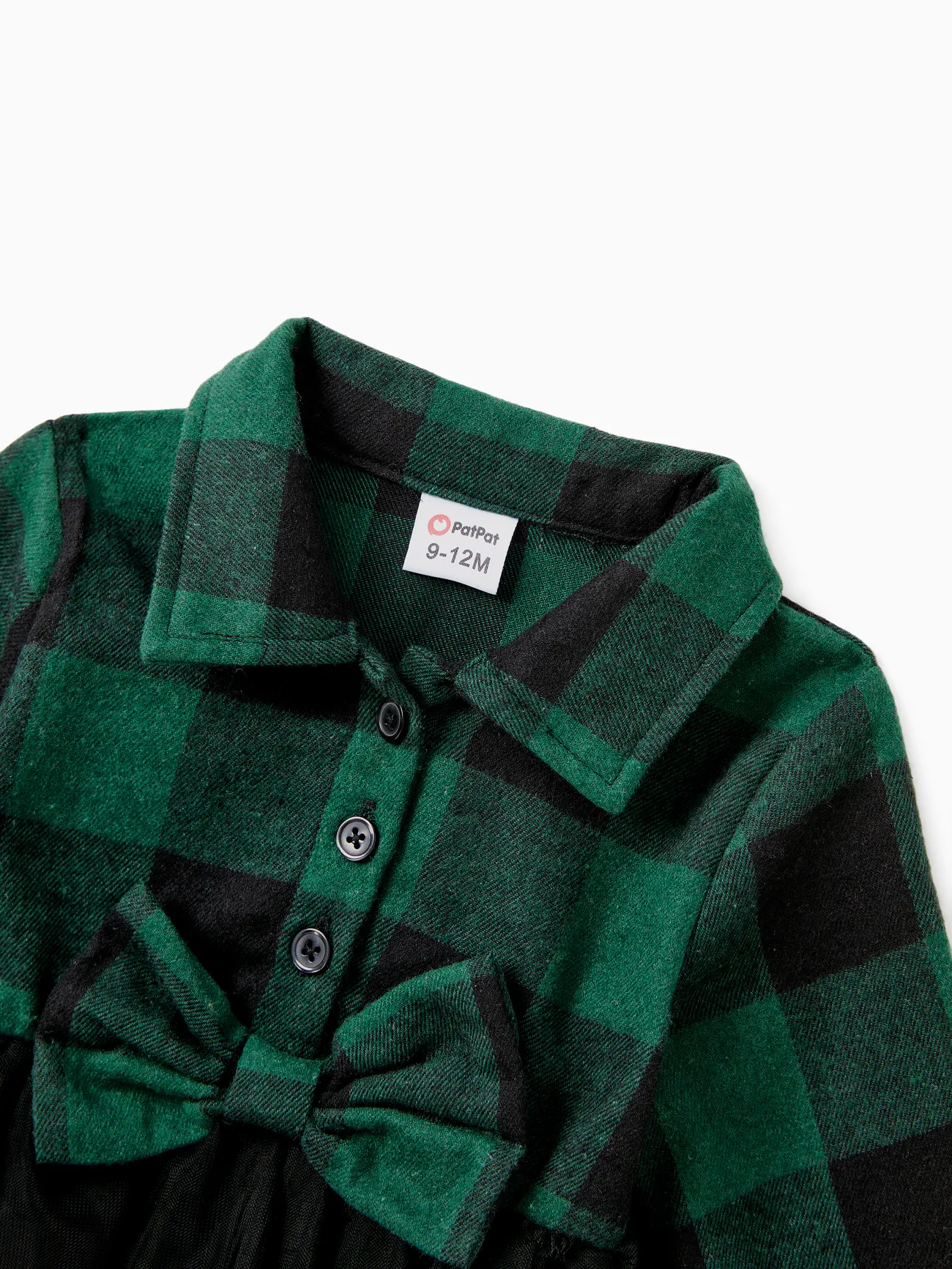 Baby Girl - Family Matching Sets Green Plaid Long Sleeves Shirt or Tulle Mesh Dress - DarkGreen - image 14