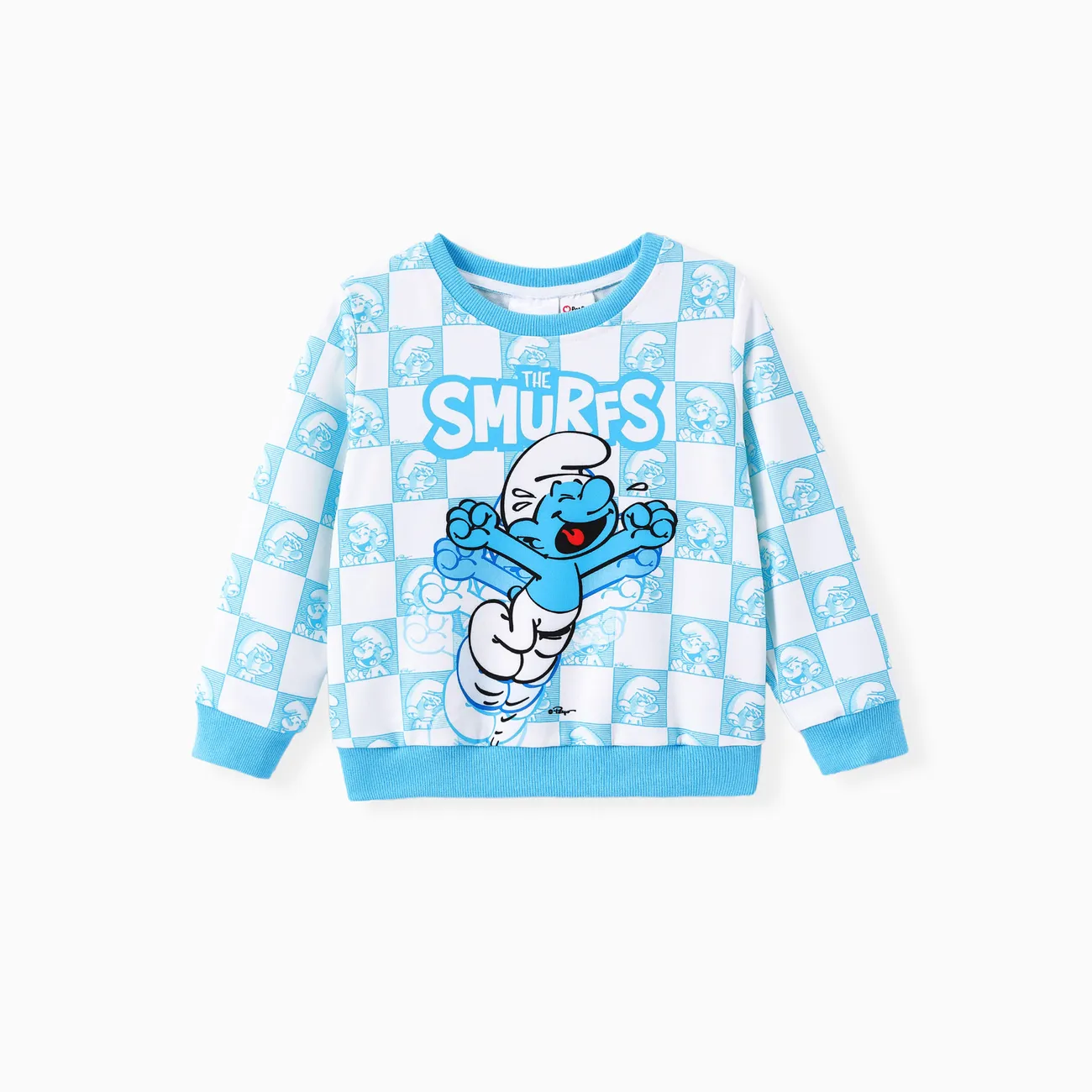 The Smurfs Toddler Boy 1pc Character Chessboard Print Long-sleeve Top