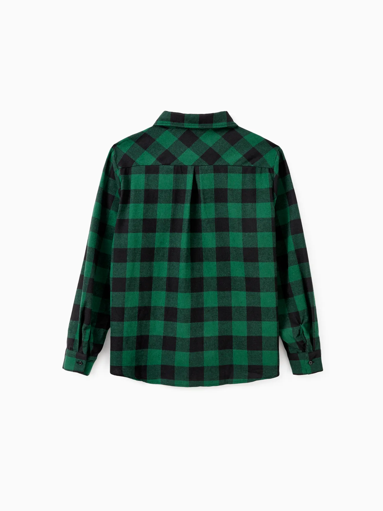 Men - Family Matching Sets Green Plaid Long Sleeves Shirt or Tulle Mesh Dress - DarkGreen - image 25