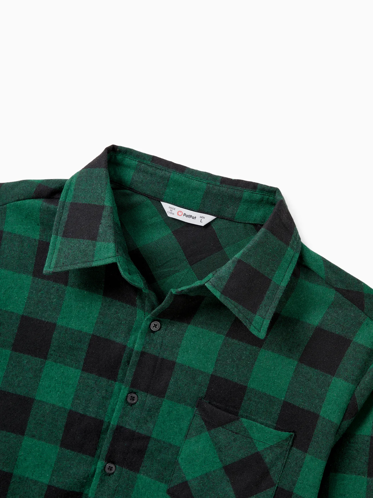 Men - Family Matching Sets Green Plaid Long Sleeves Shirt or Tulle Mesh Dress - DarkGreen - image 26