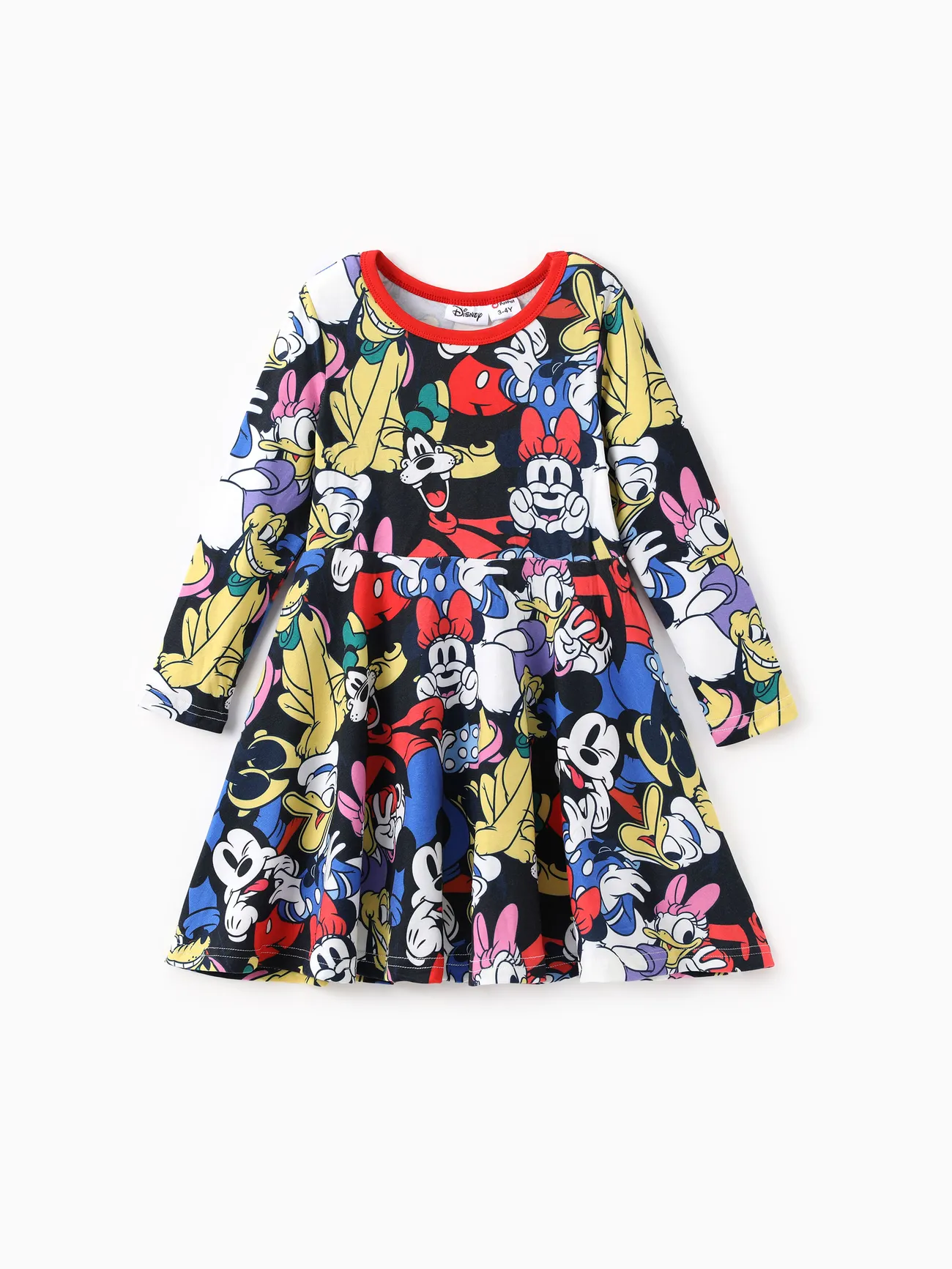 

Disney Mickey and Friends Family Matching Naia™ Character Graffiti Allover Print Colorblock Long-sleeve Hoodies/Dress/Onesie