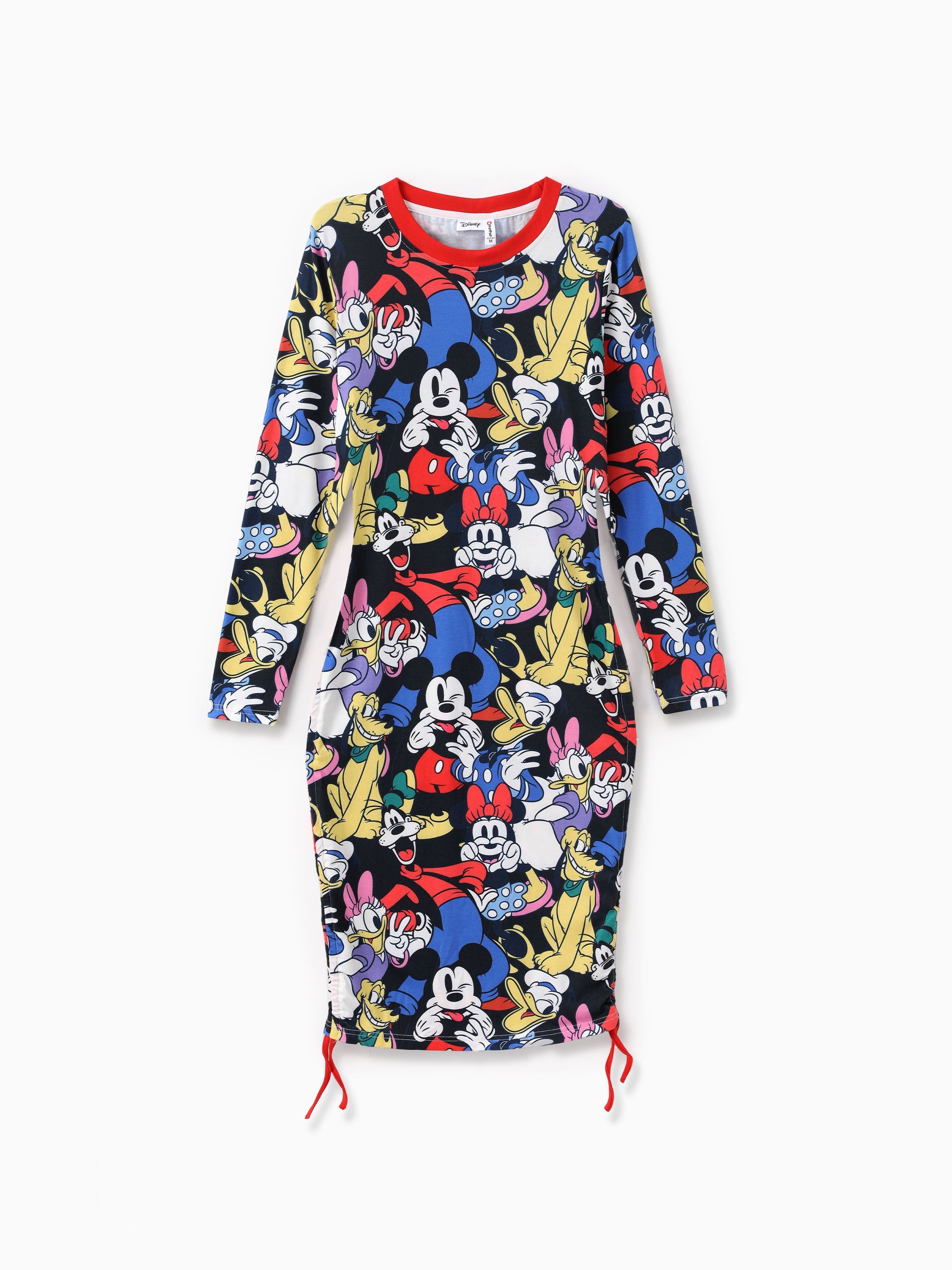 

Disney Mickey and Friends Family Matching Naia™ Character Graffiti Allover Print Colorblock Long-sleeve Hoodies/Dress/Onesie