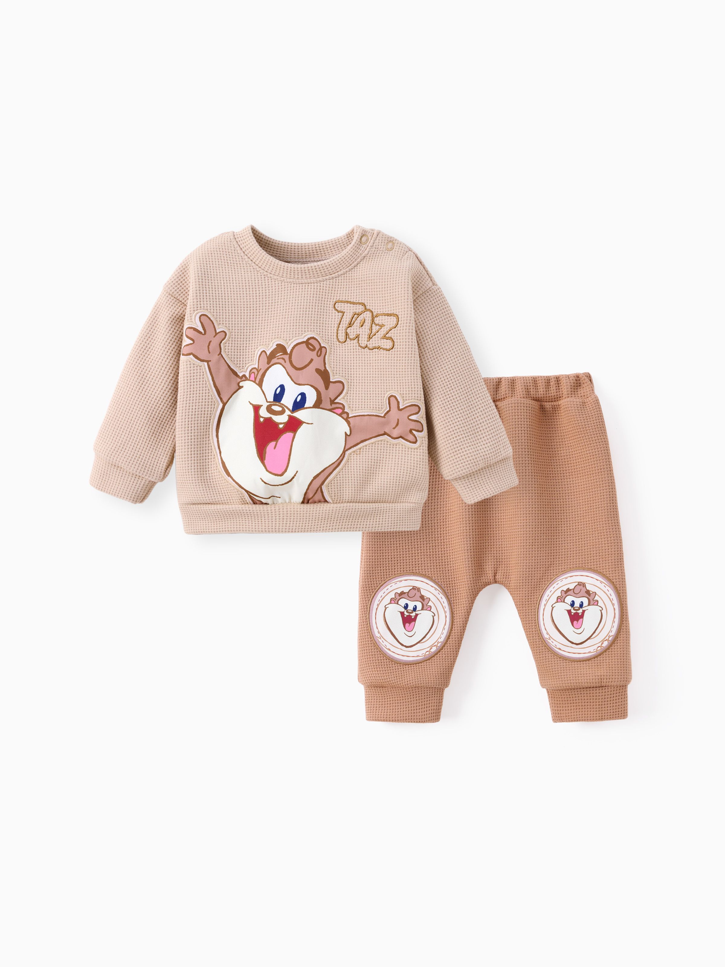 

Looney Tunes Baby Boy/Girl 2pcs Character Embroidered Long-sleeve Knitted Top And Pants Set