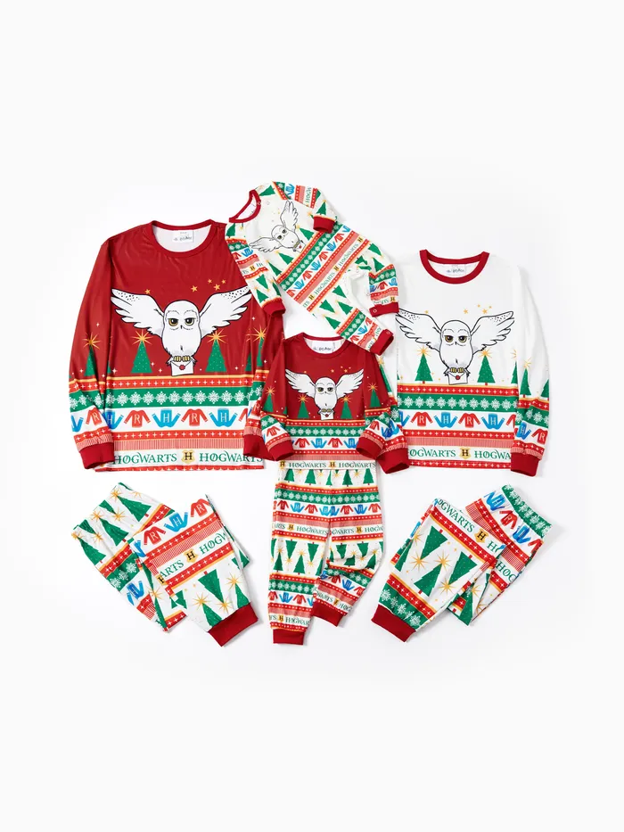 Harry Potter Familie passender Weihnachtsbaum Eule Muster Pyjama Set (schwer entflammbar)  